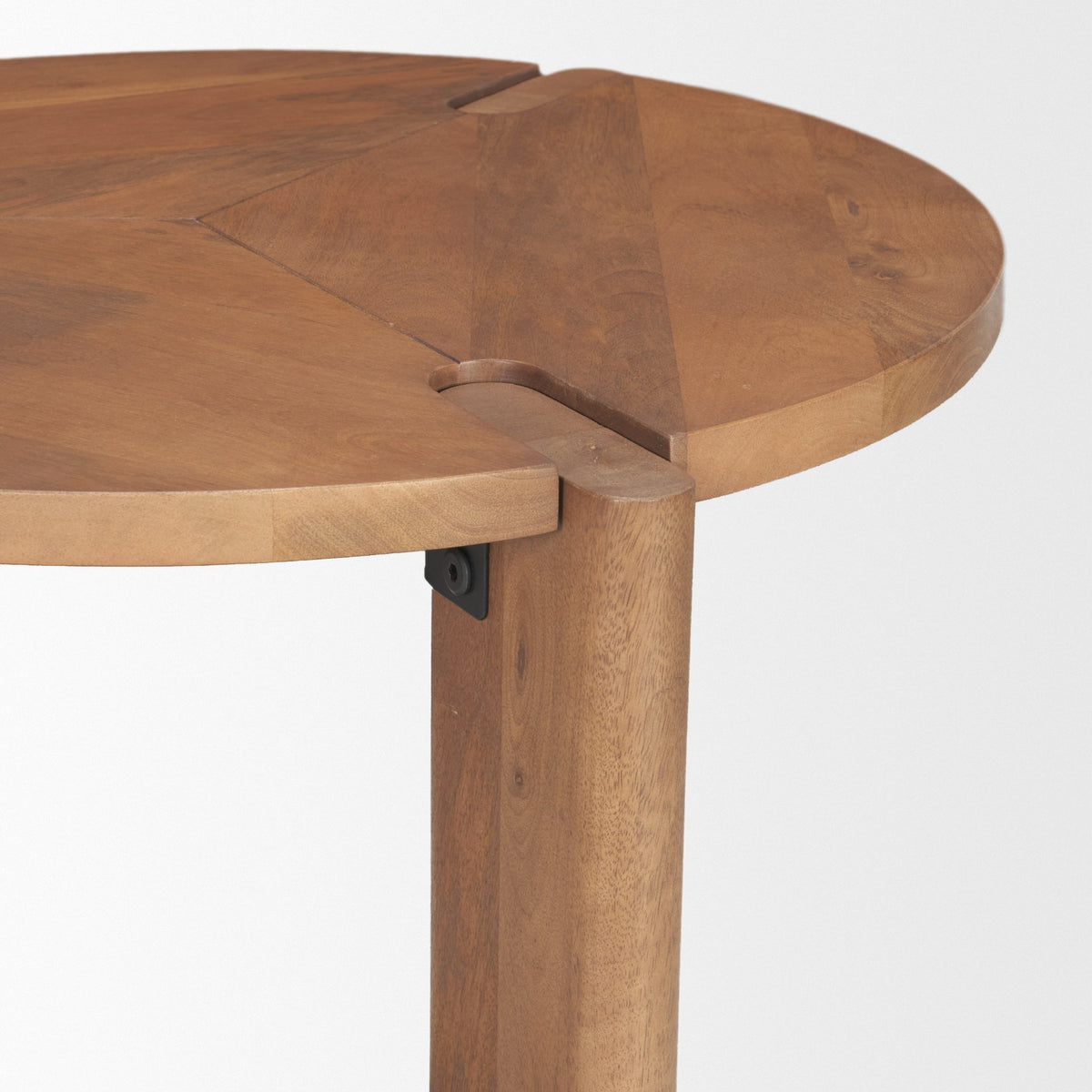 Hisako Mid Brown Open Round Accent Table-Accent Tables-DECOROLALA