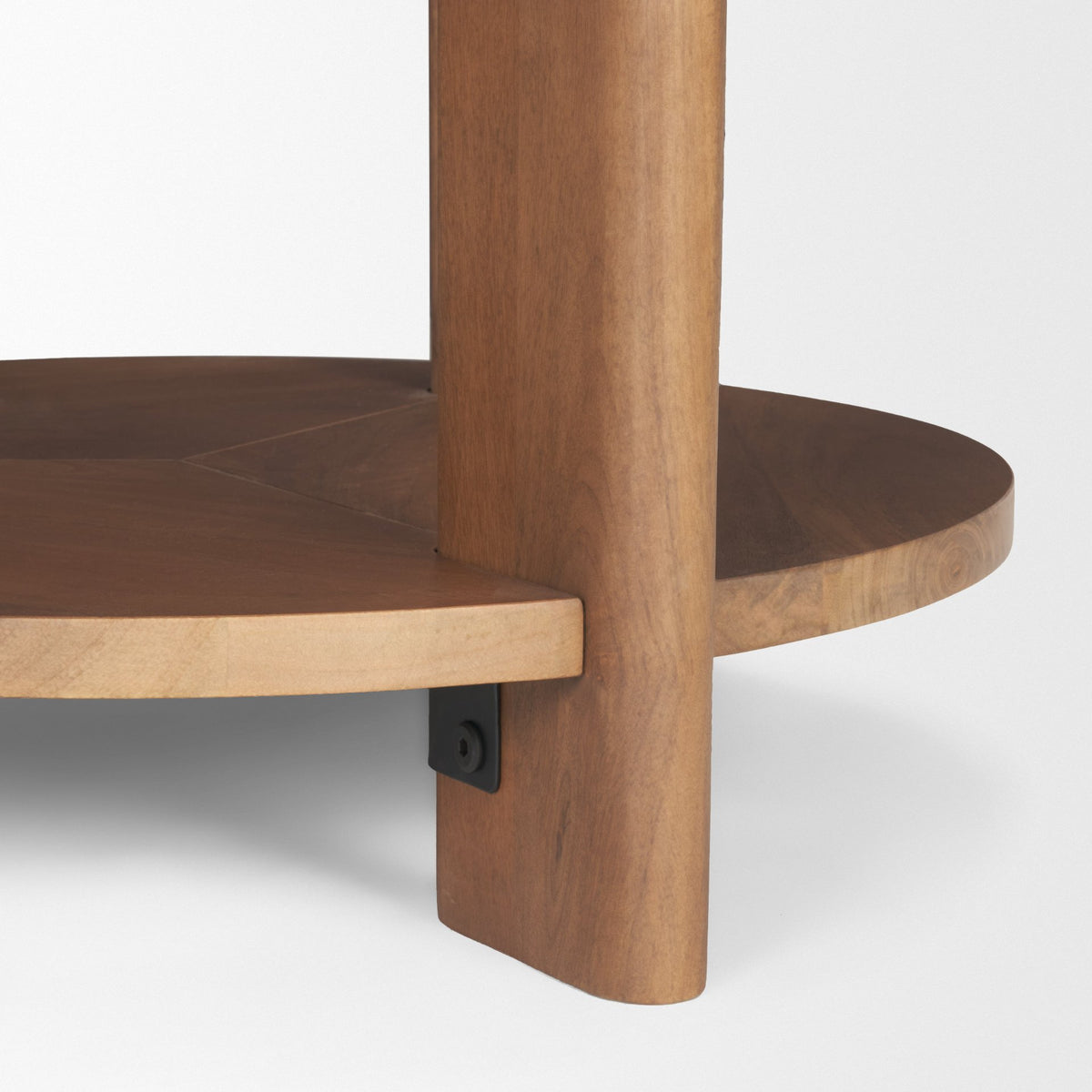 Hisako Mid Brown Open Round Accent Table-Accent Tables-DECOROLALA