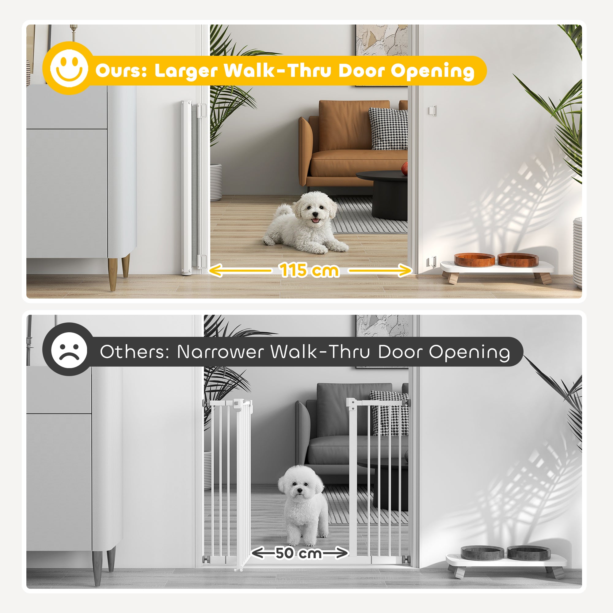 Barrière de sécurité rétractable pour animaux, flexible et extensible pour escaliers, portes et couloirs, grise