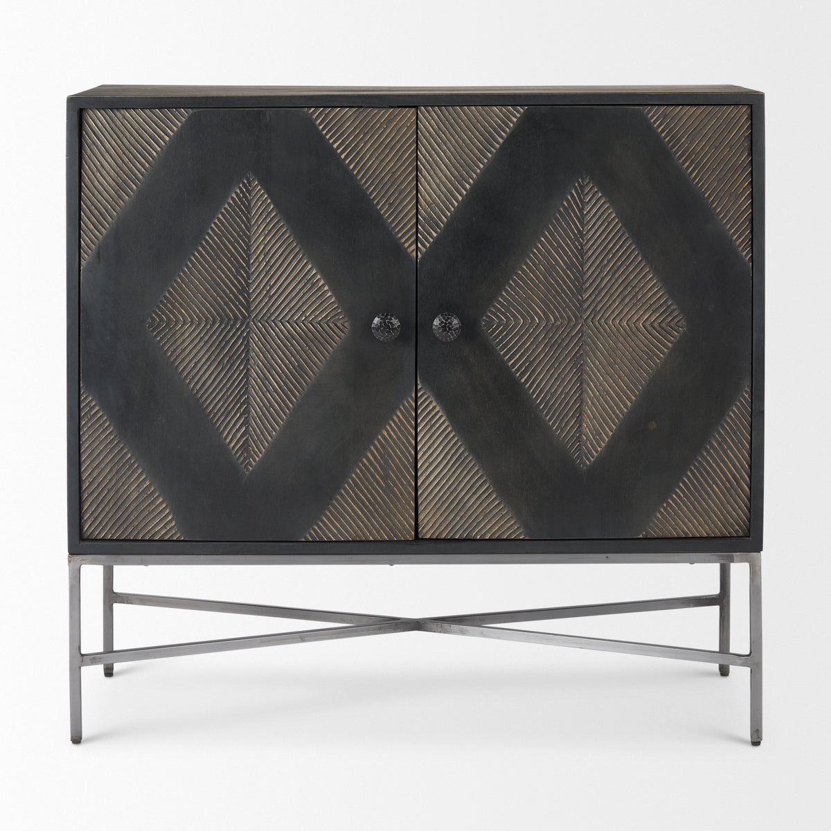 Hogarth 2 Door Dark Accent Cabinet - Mango Wood & Iron-Accent Cabinets & Chests-DECOROLALA
