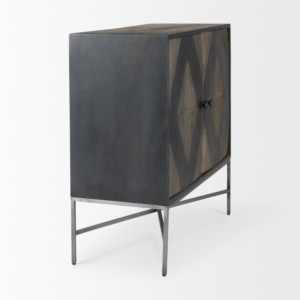 Hogarth 2 Door Dark Accent Cabinet - Mango Wood & Iron-Accent Cabinets & Chests-DECOROLALA