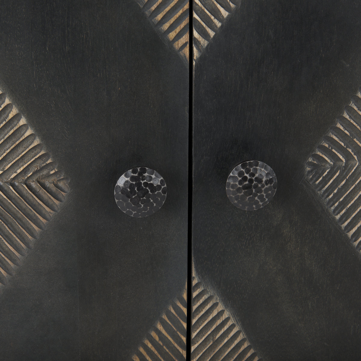 Hogarth 2 Door Dark Accent Cabinet - Mango Wood & Iron-Accent Cabinets & Chests-DECOROLALA
