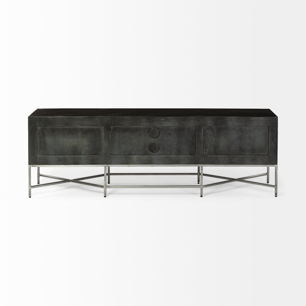 Hogarth I Dark Brown Solid Wood TV Stand Media Console with Storage, TV up to 81"-Media Console-DECOROLALA
