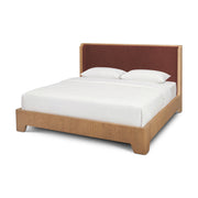 Holden King Upholstered Bedframe | Shelter Headboard | Burgundy Performance Fabric-Bed Frame & Headboards-DECOROLALA