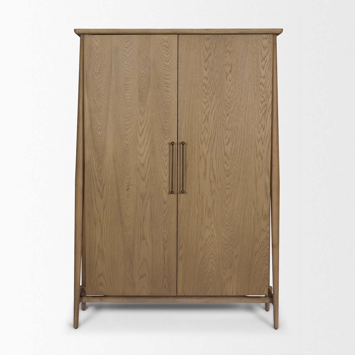 Hollis Gray-Brown Wood Curio Cabinet-Cabinets-DECOROLALA