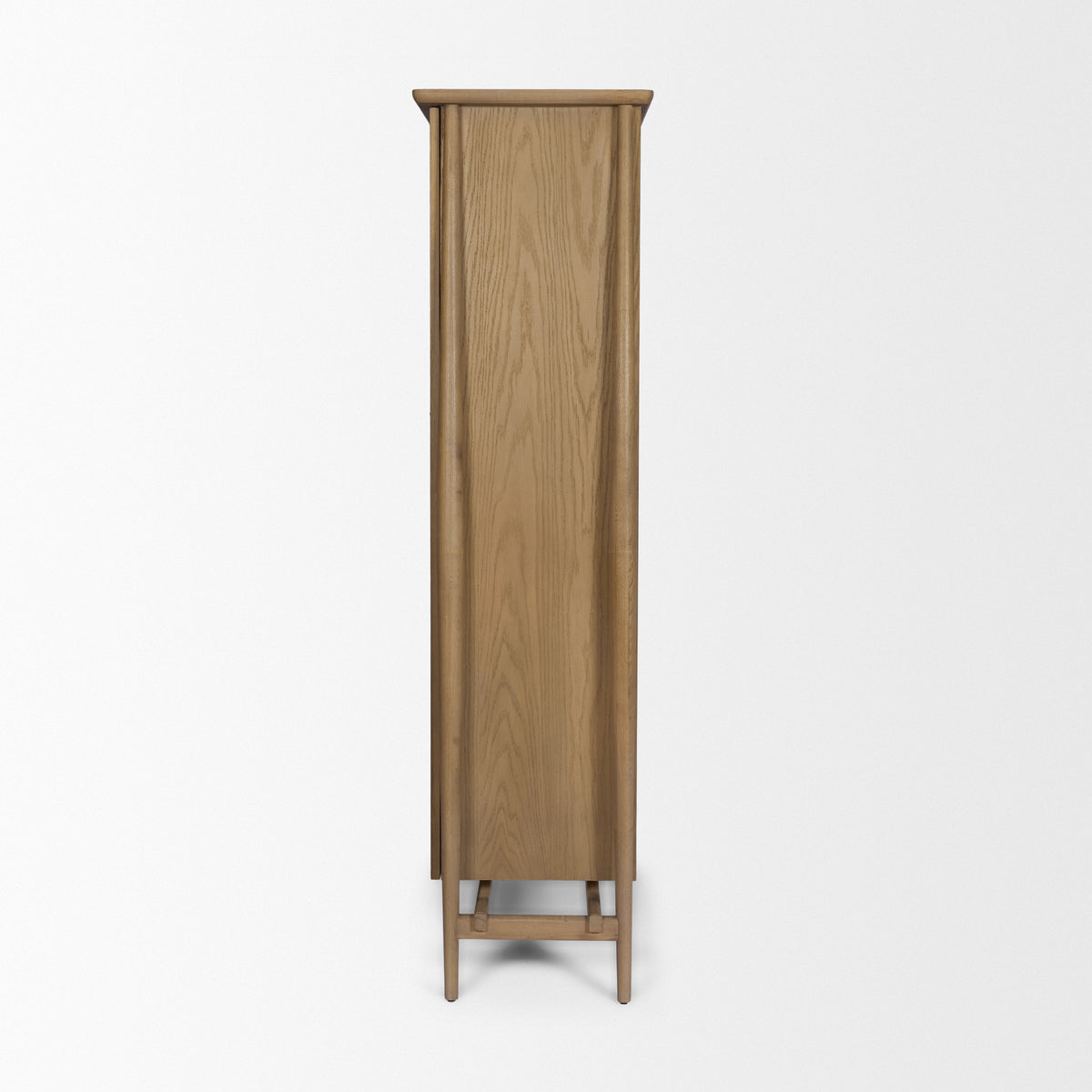 Hollis Gray-Brown Wood Curio Cabinet-Cabinets-DECOROLALA