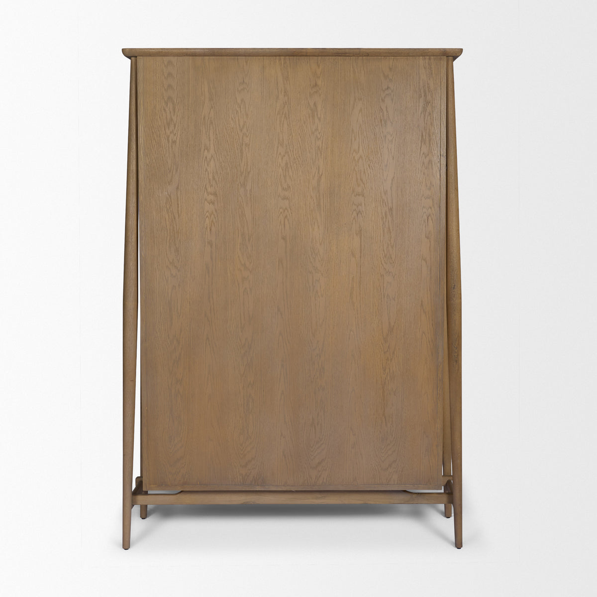 Hollis Gray-Brown Wood Curio Cabinet-Cabinets-DECOROLALA