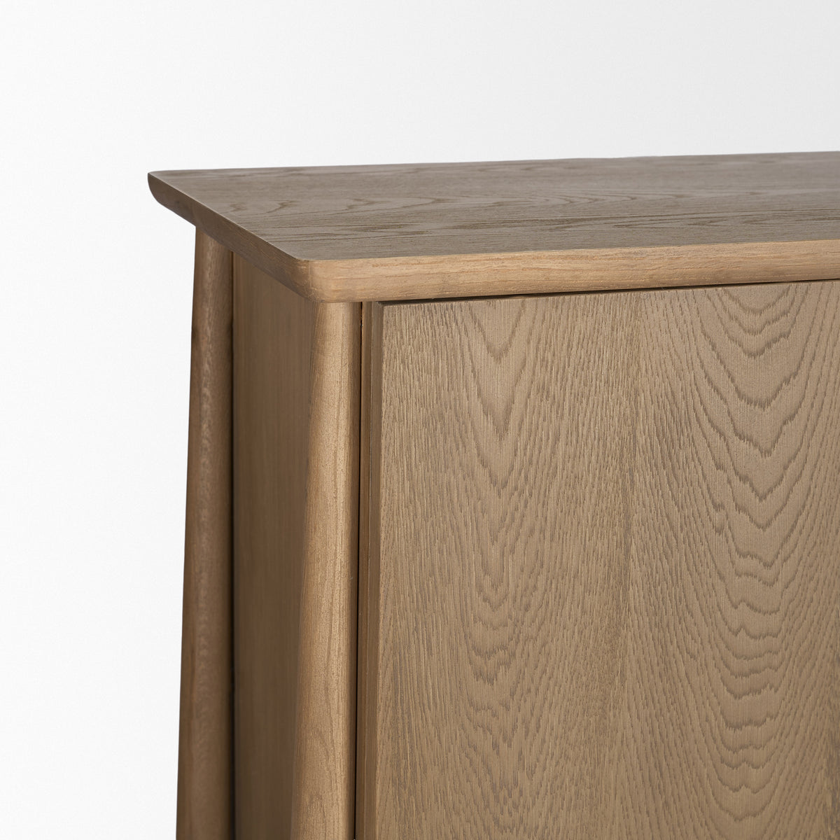 Hollis Gray-Brown Wood Curio Cabinet-Cabinets-DECOROLALA