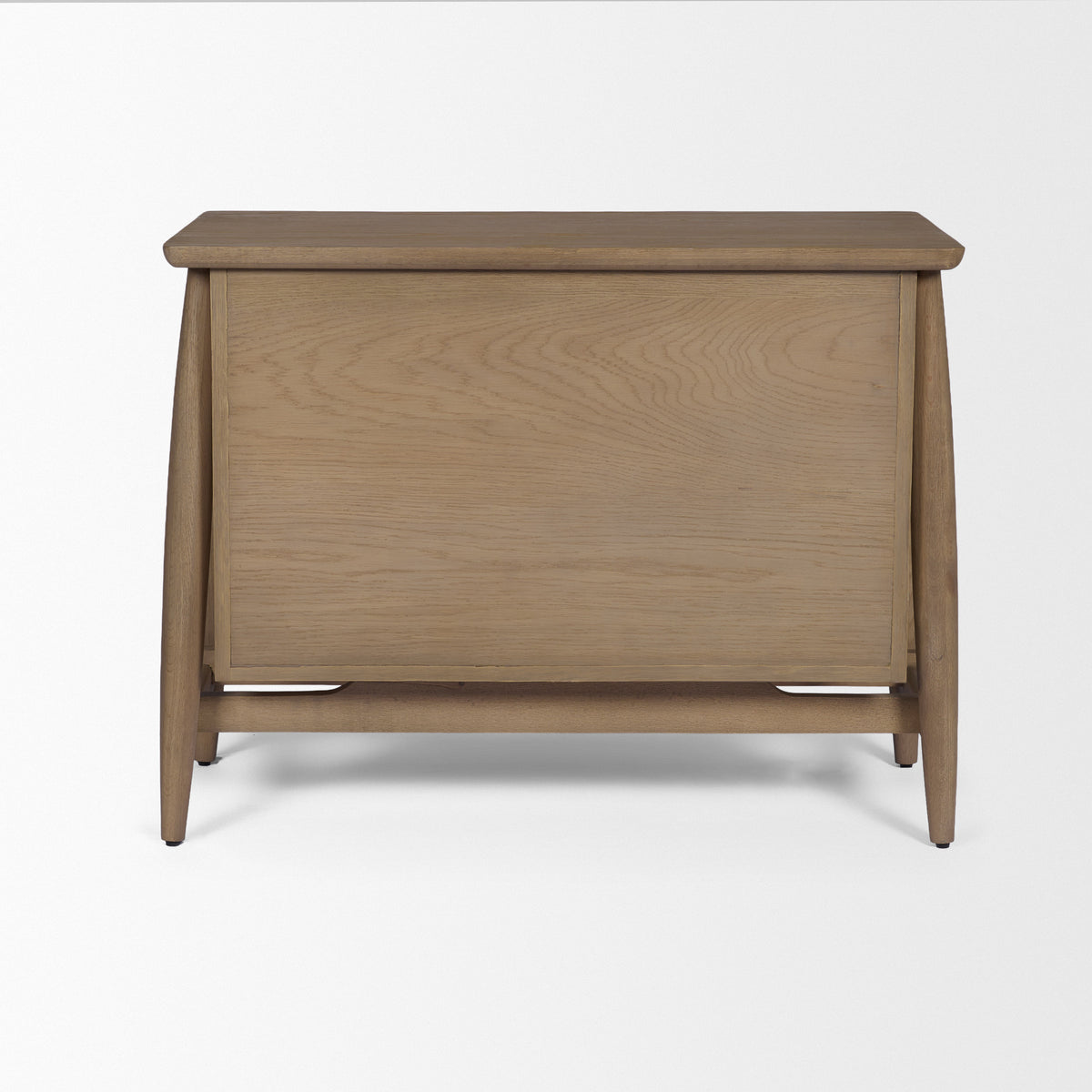 Hollis Nightstand - Gray-Brown Wood 3-Drawer-Accent Cabinets & Chests-DECOROLALA