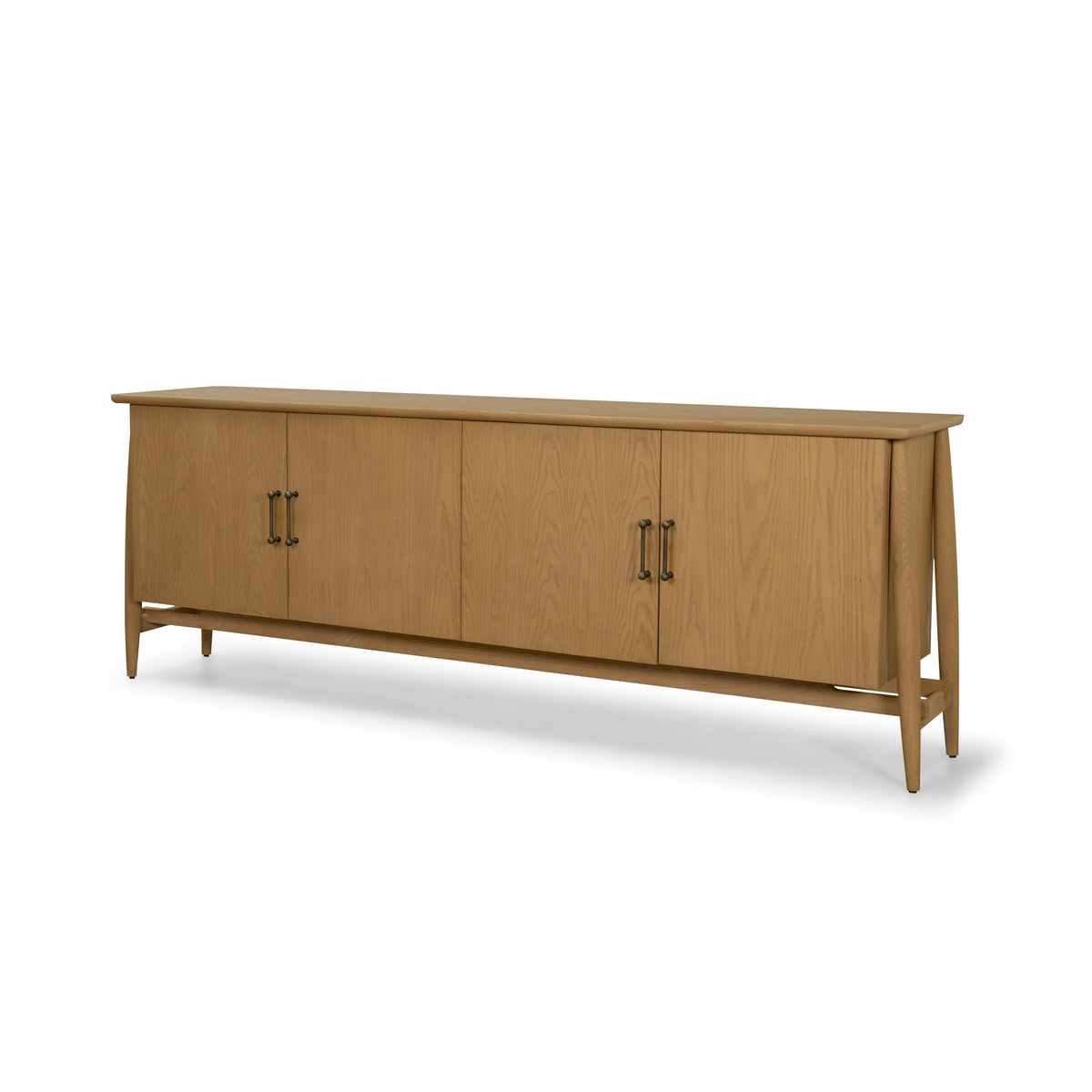 Hollis Warm Brown Wood 4-Door Closed Sideboard-Sideboards & Buffets-DECOROLALA