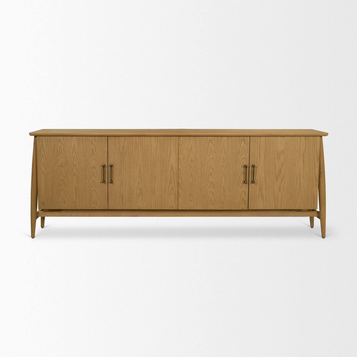 Hollis Warm Brown Wood 4-Door Closed Sideboard-Sideboards & Buffets-DECOROLALA