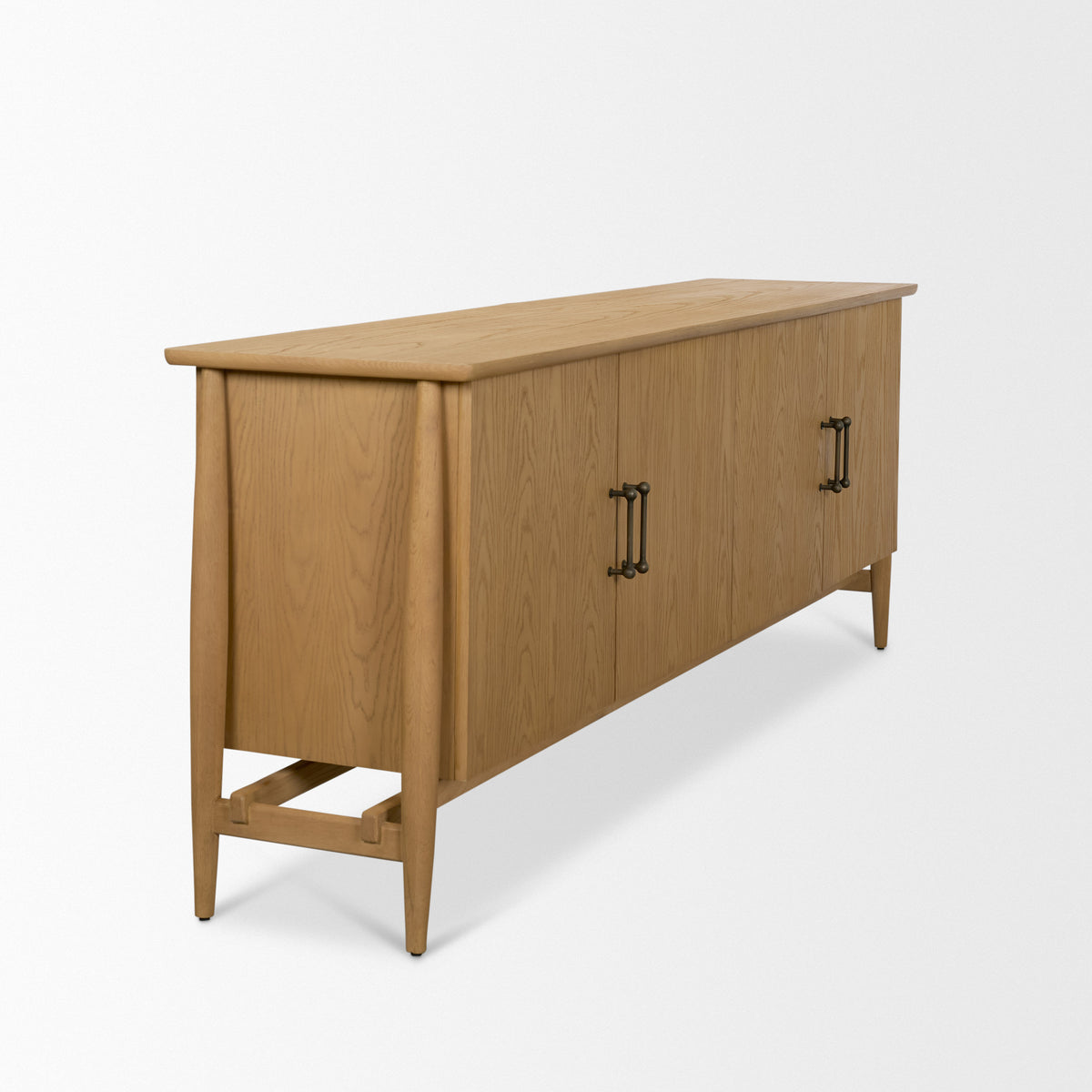 Hollis Warm Brown Wood 4-Door Closed Sideboard-Sideboards & Buffets-DECOROLALA