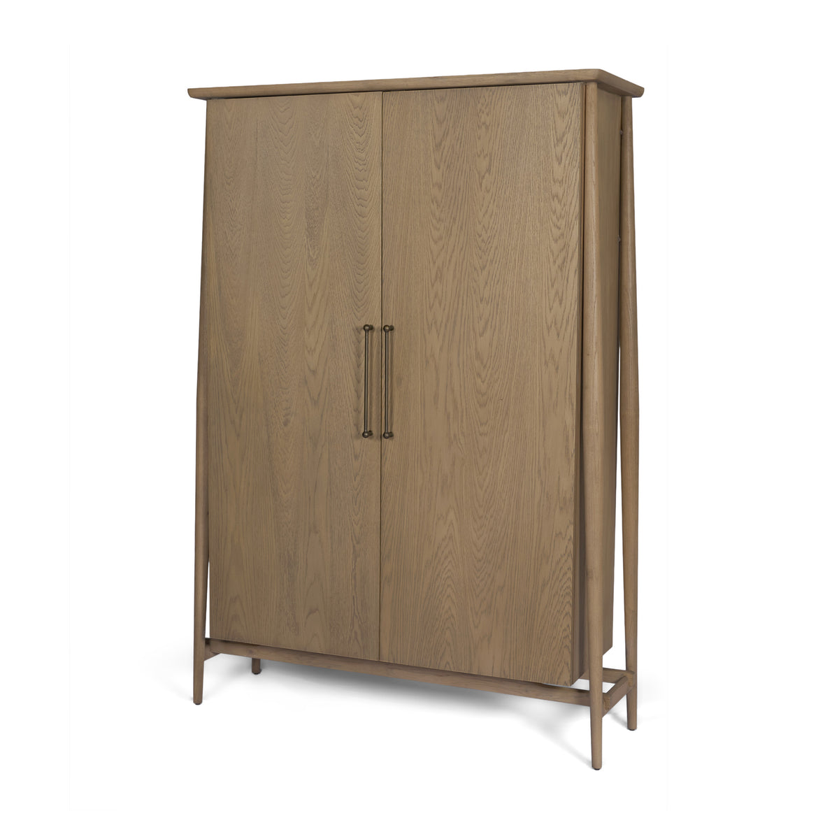 Hollis Wood Curio Cabinet - Gray-Brown-Storage Cabinets-DECOROLALA