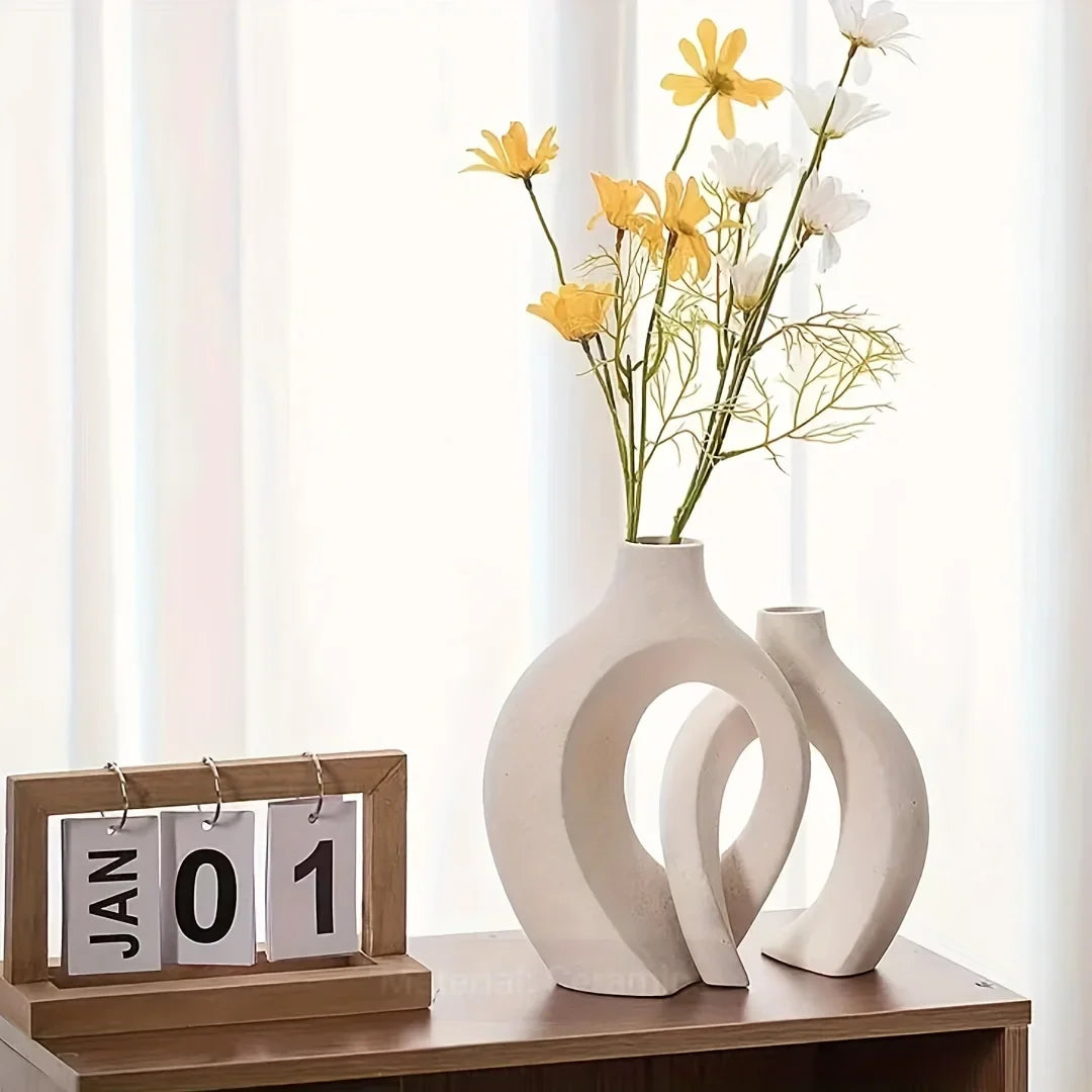 Hollow Ceramic Vase Set for Modern Decor-Vase-DECOROLALA