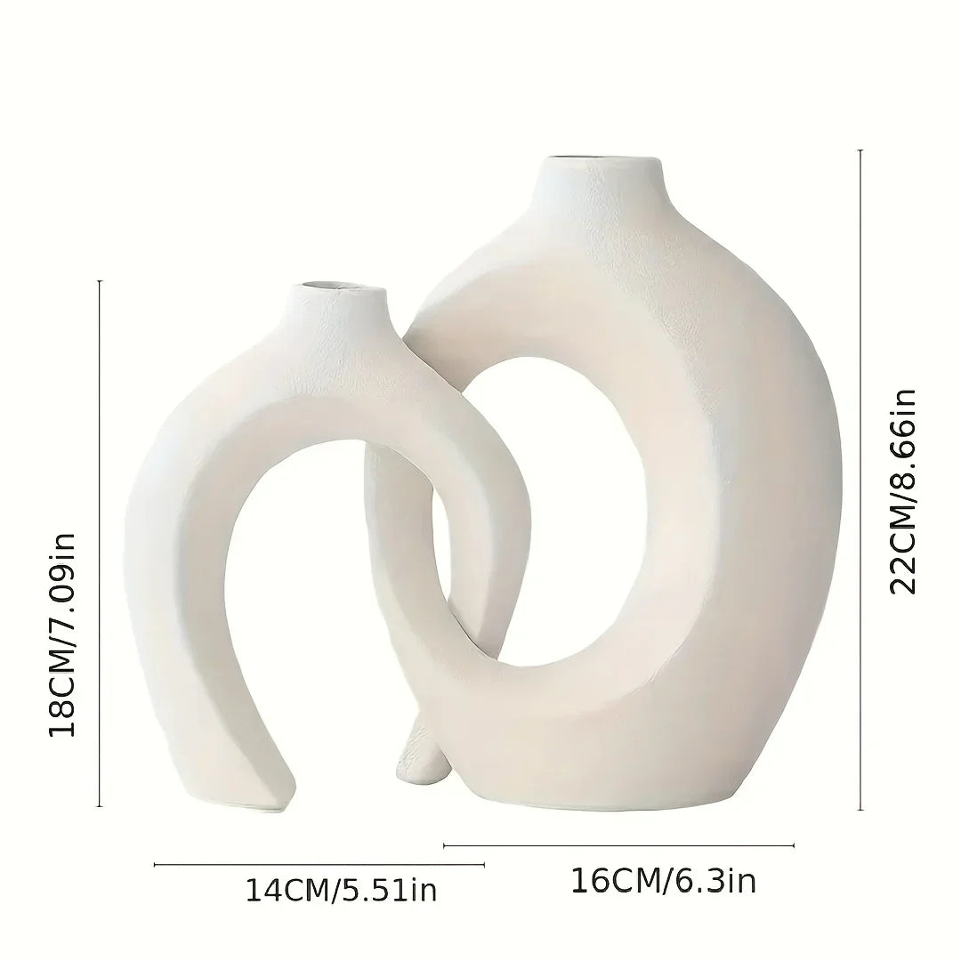 Hollow Ceramic Vase Set for Modern Decor-Vase-DECOROLALA