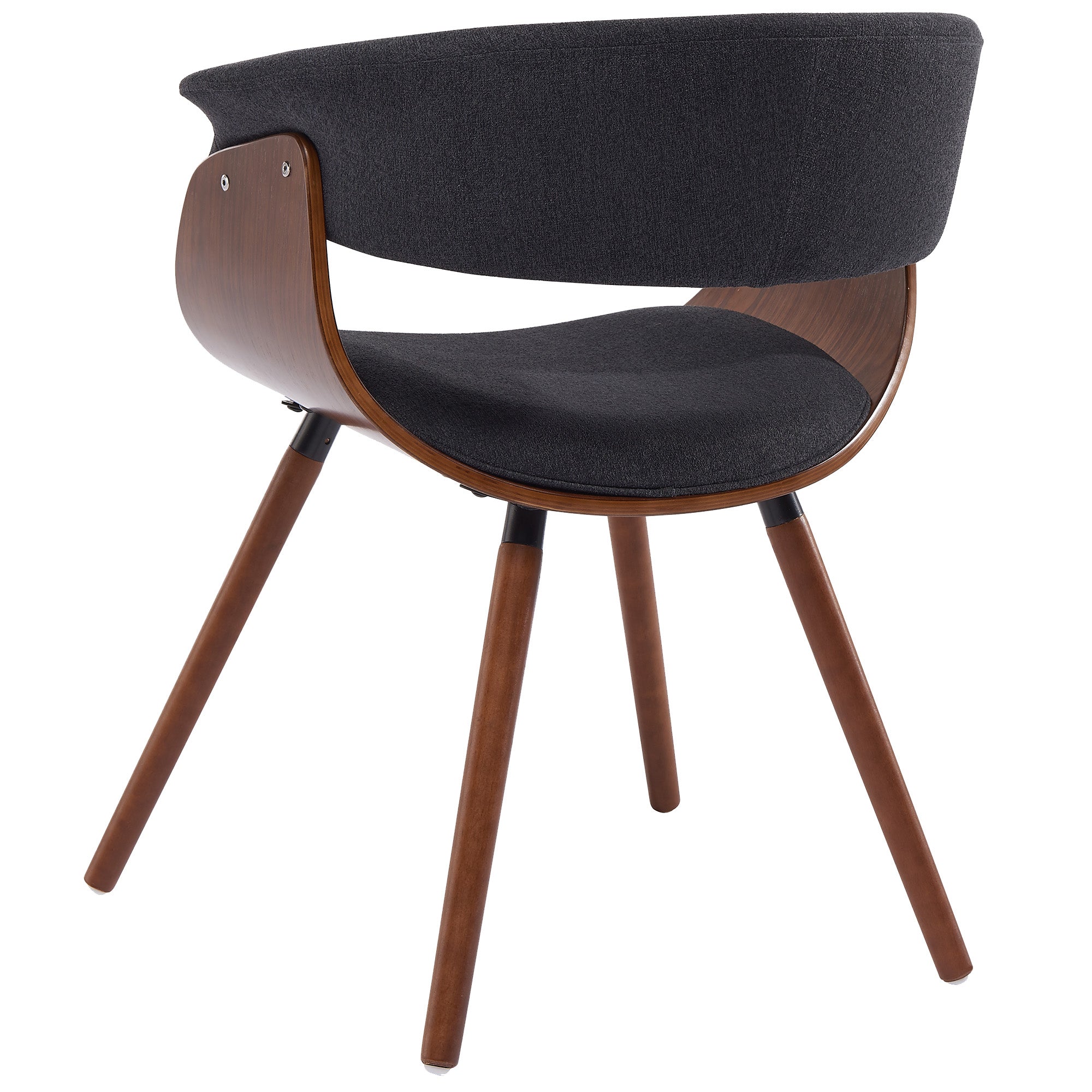 Holt Accent Chair - Charcoal Grey Fabric Mid-Century Modern-DECOROLALA