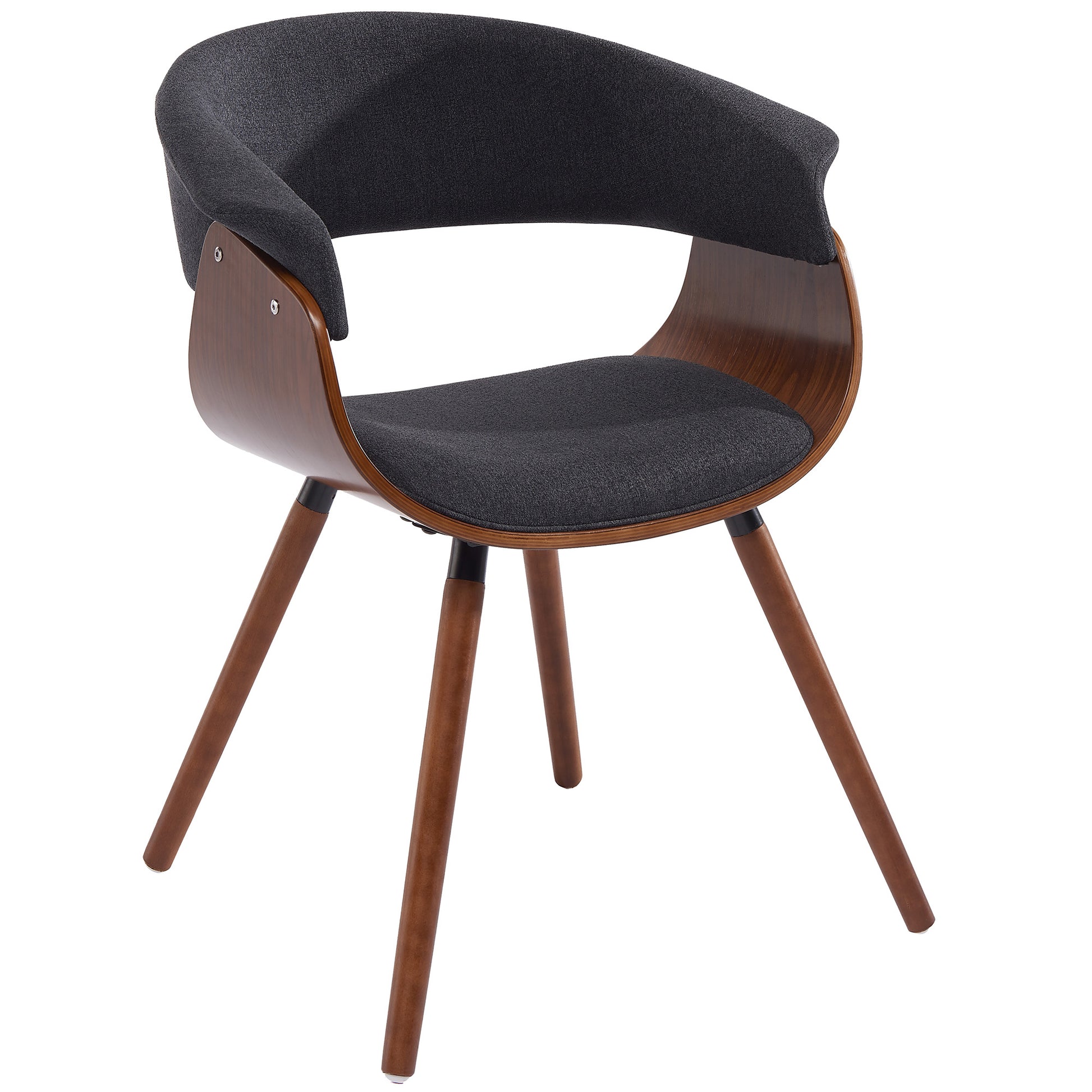 Holt Accent Chair - Charcoal Grey Fabric Mid-Century Modern-DECOROLALA
