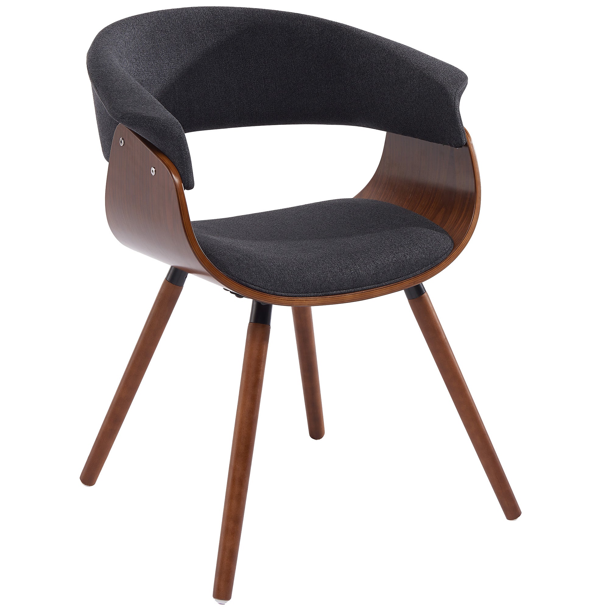 Holt Accent Chair - Charcoal Grey Fabric Mid-Century Modern-DECOROLALA