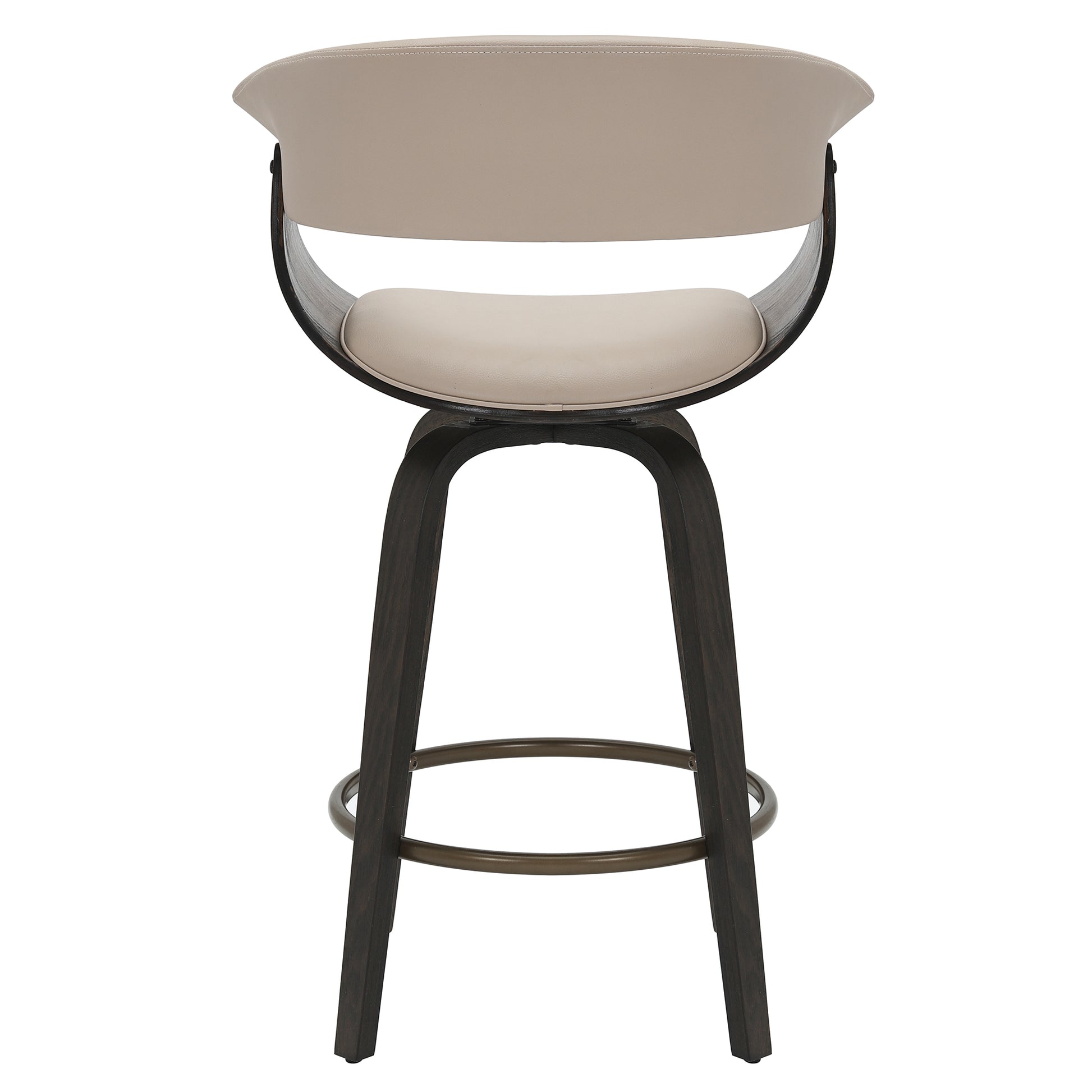 Holt Mid-Century Counter Stool - Mushroom Walnut Swivel-DECOROLALA