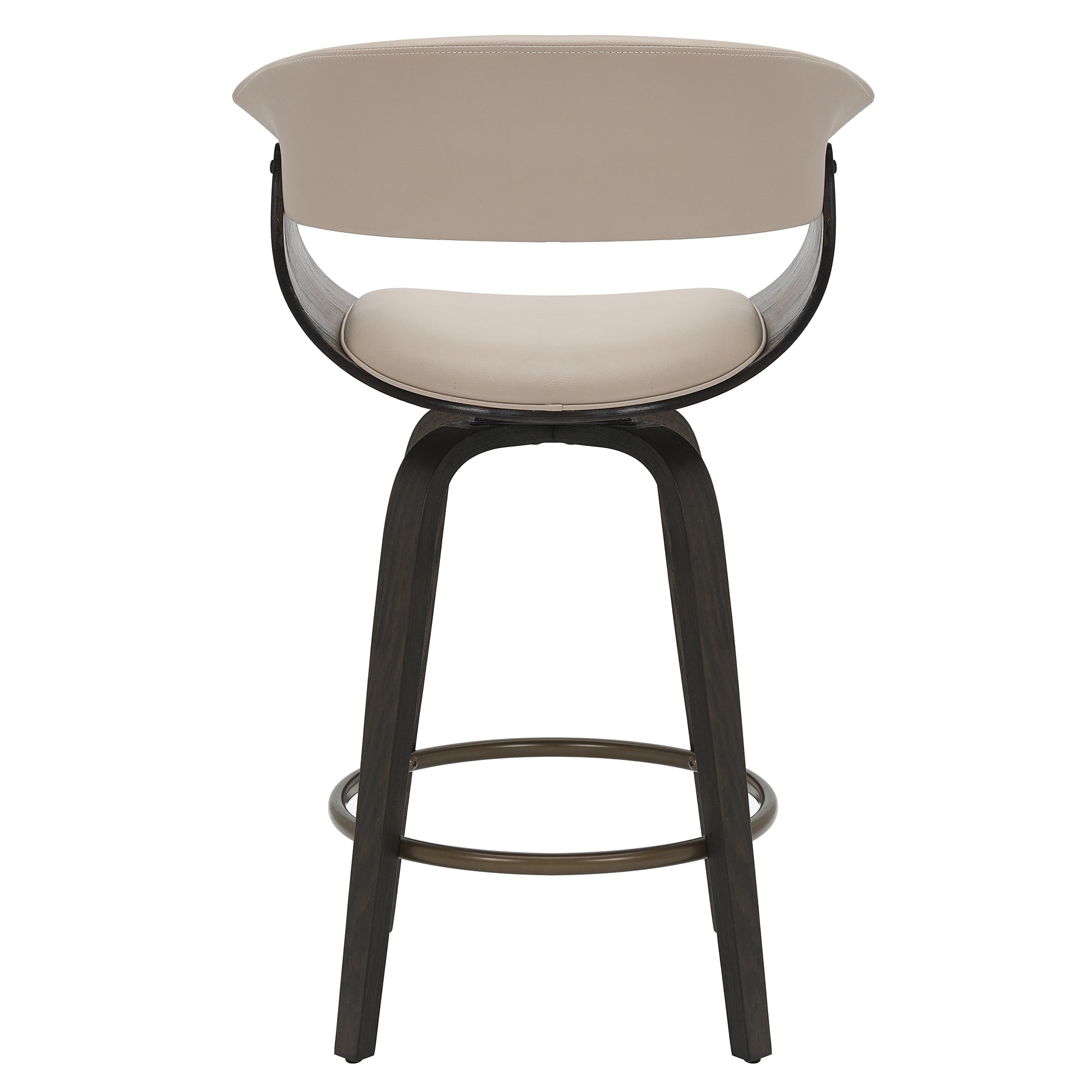 Holt Mid-Century Counter Stool - Mushroom Walnut Swivel-DECOROLALA