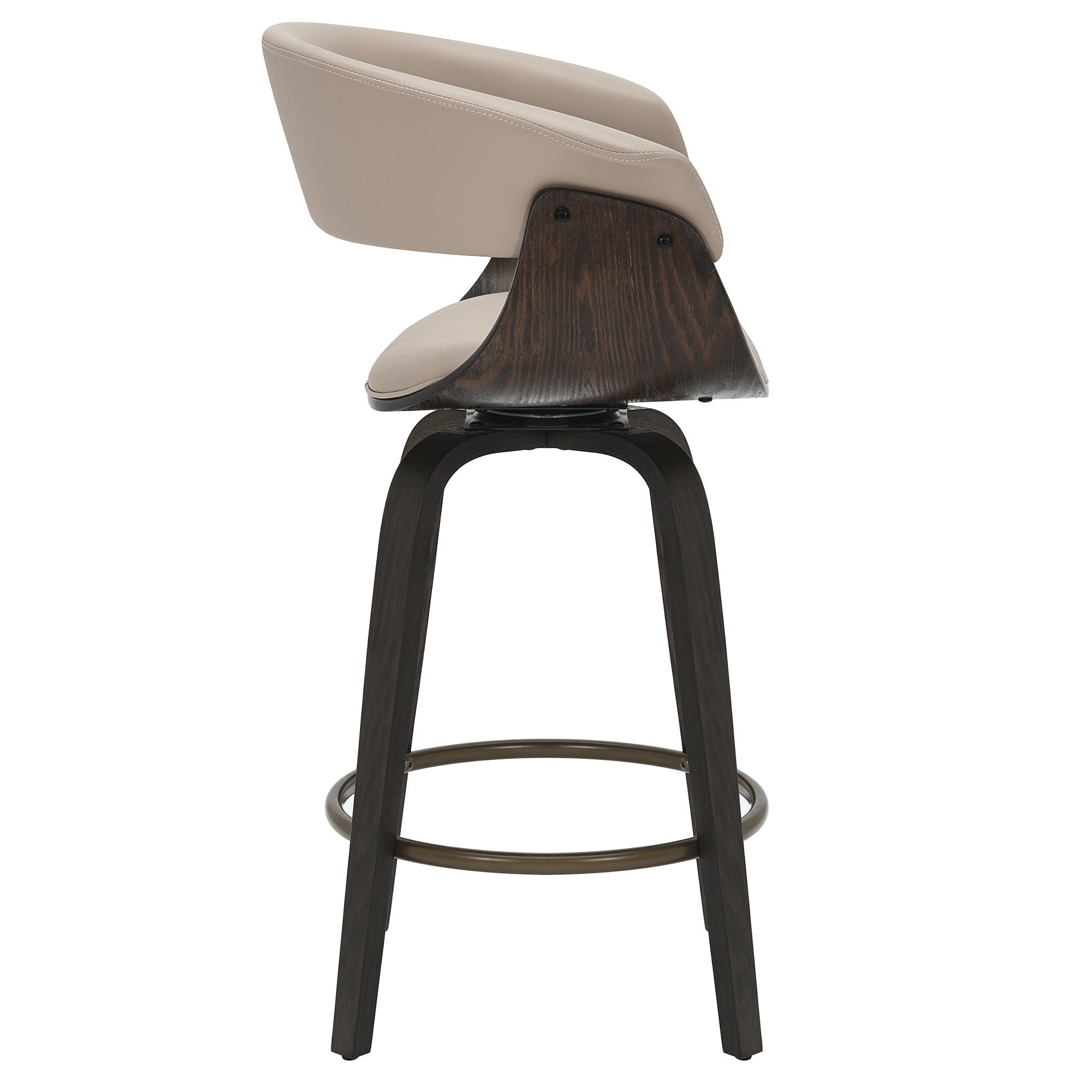 Holt Mid-Century Counter Stool - Mushroom Walnut Swivel-DECOROLALA