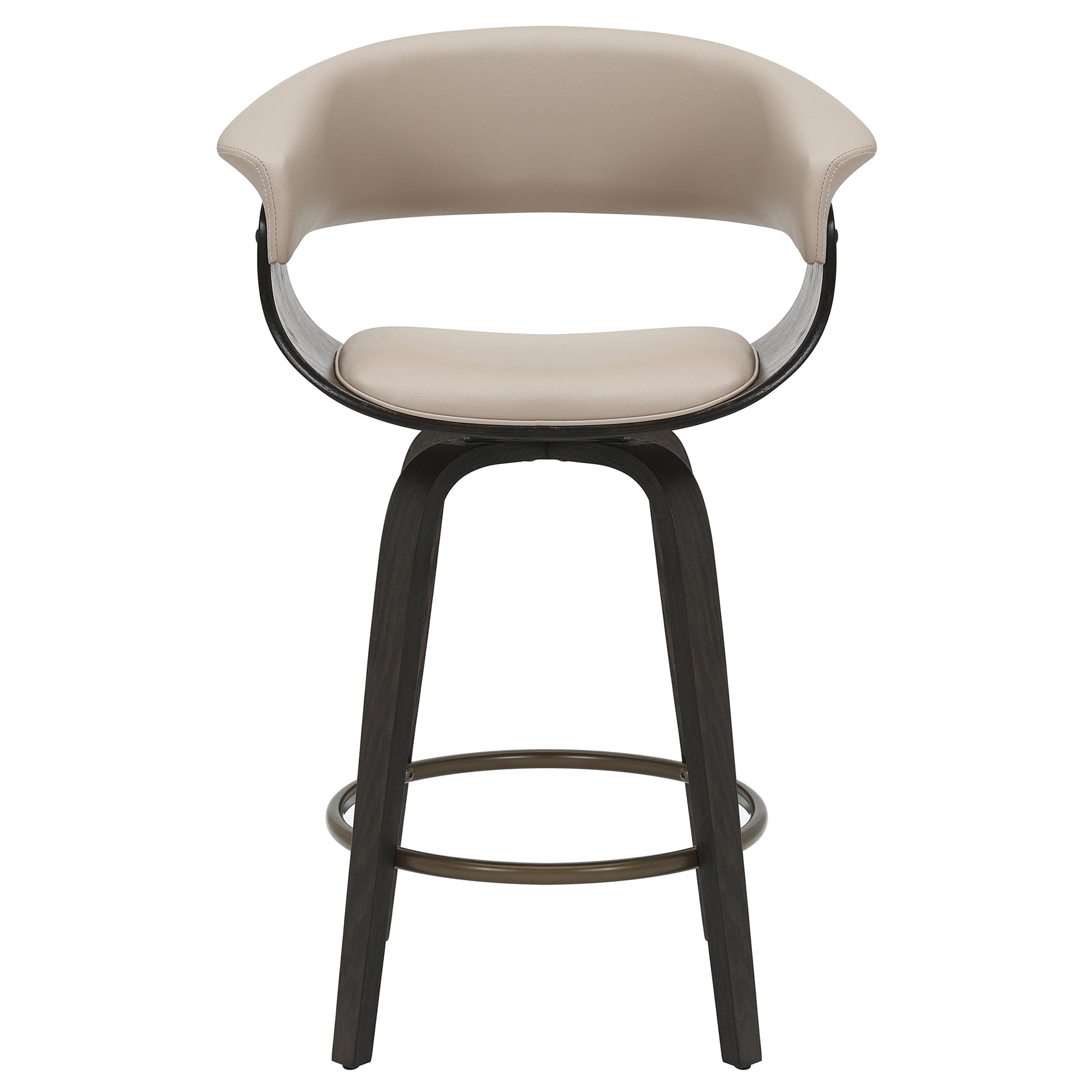 Holt Mid-Century Counter Stool - Mushroom Walnut Swivel-DECOROLALA