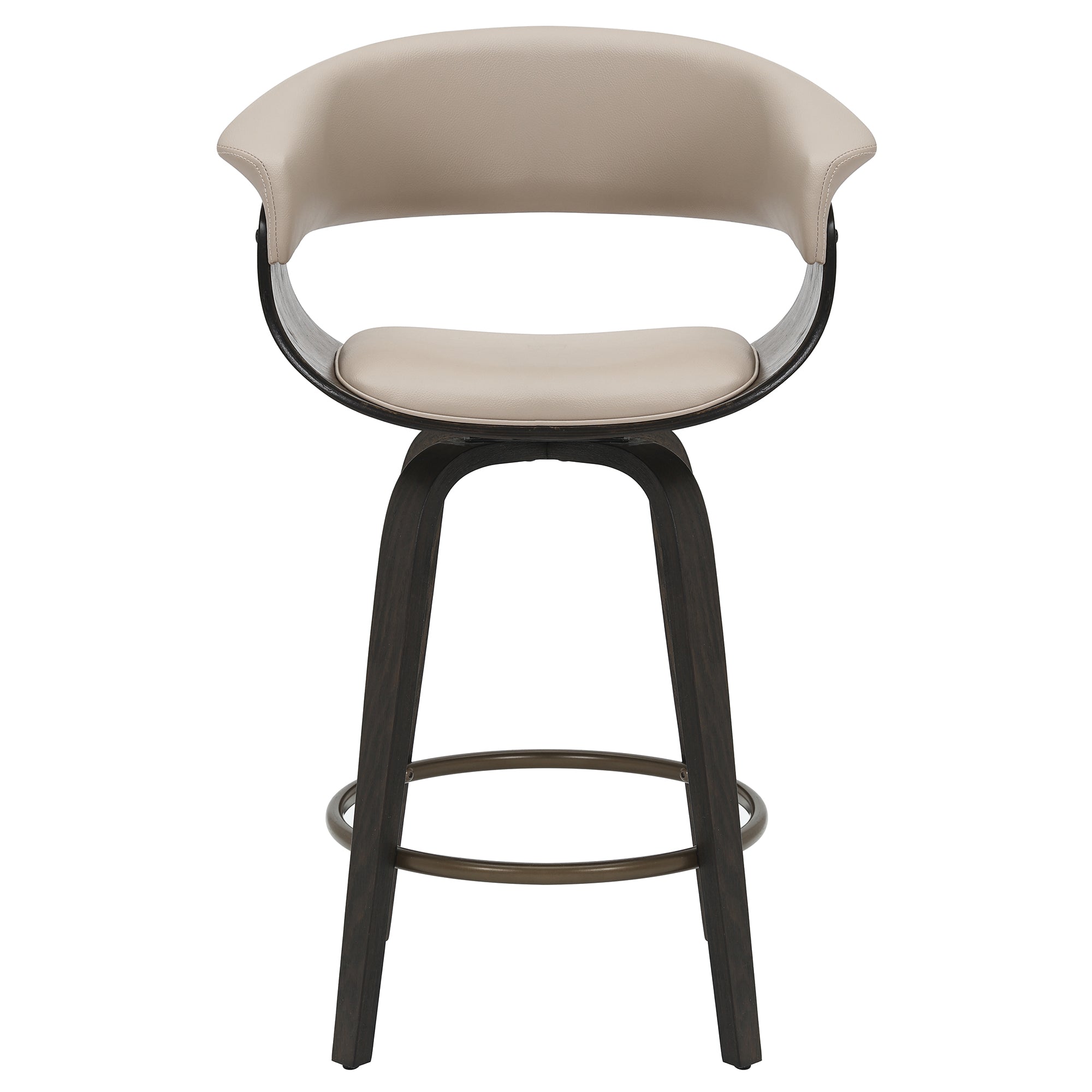 Holt Mid-Century Counter Stool - Mushroom Walnut Swivel-DECOROLALA