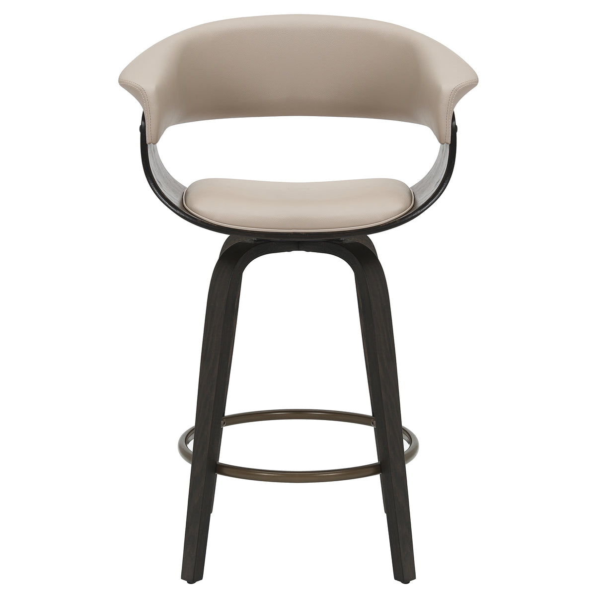 Holt Mid-Century Counter Stool - Mushroom Walnut Swivel-Counter Stools-DECOROLALA