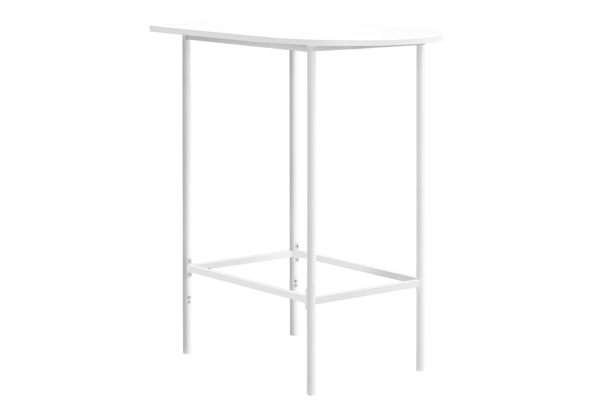 Home Bar Half-Moon Table 36"W White Metal Legs-Bar Stool-DECOROLALA