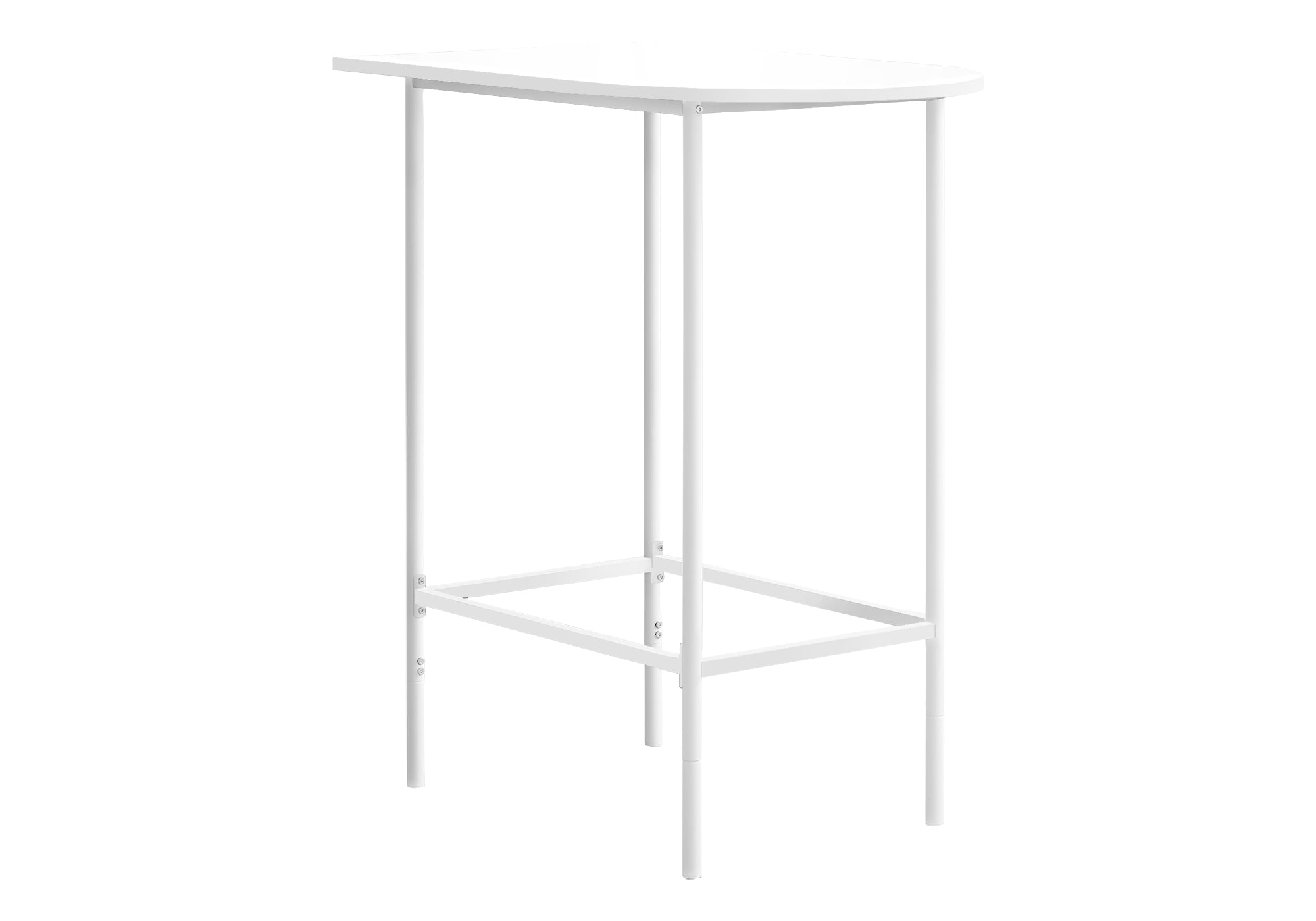 Home Bar Half-Moon Table 36"W White Metal Legs-Bar Stool-DECOROLALA