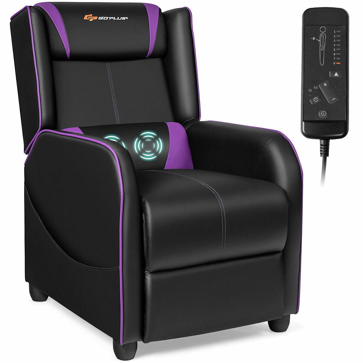 Home Massage Gaming Recliner Chair-Purple-Gaming Chairs-DECOROLALA