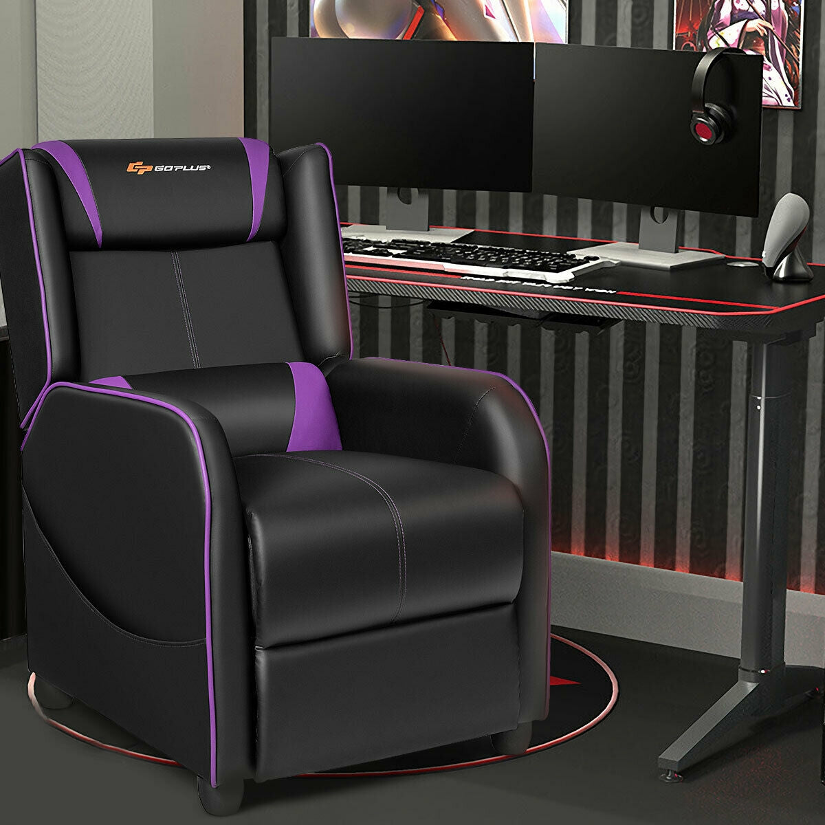 Home Massage Gaming Recliner Chair-Purple-Gaming Chairs-DECOROLALA