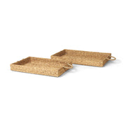 Hona Set of 2 Large Rectangular Nesting Water Hyacinth Trays-Trays-DECOROLALA