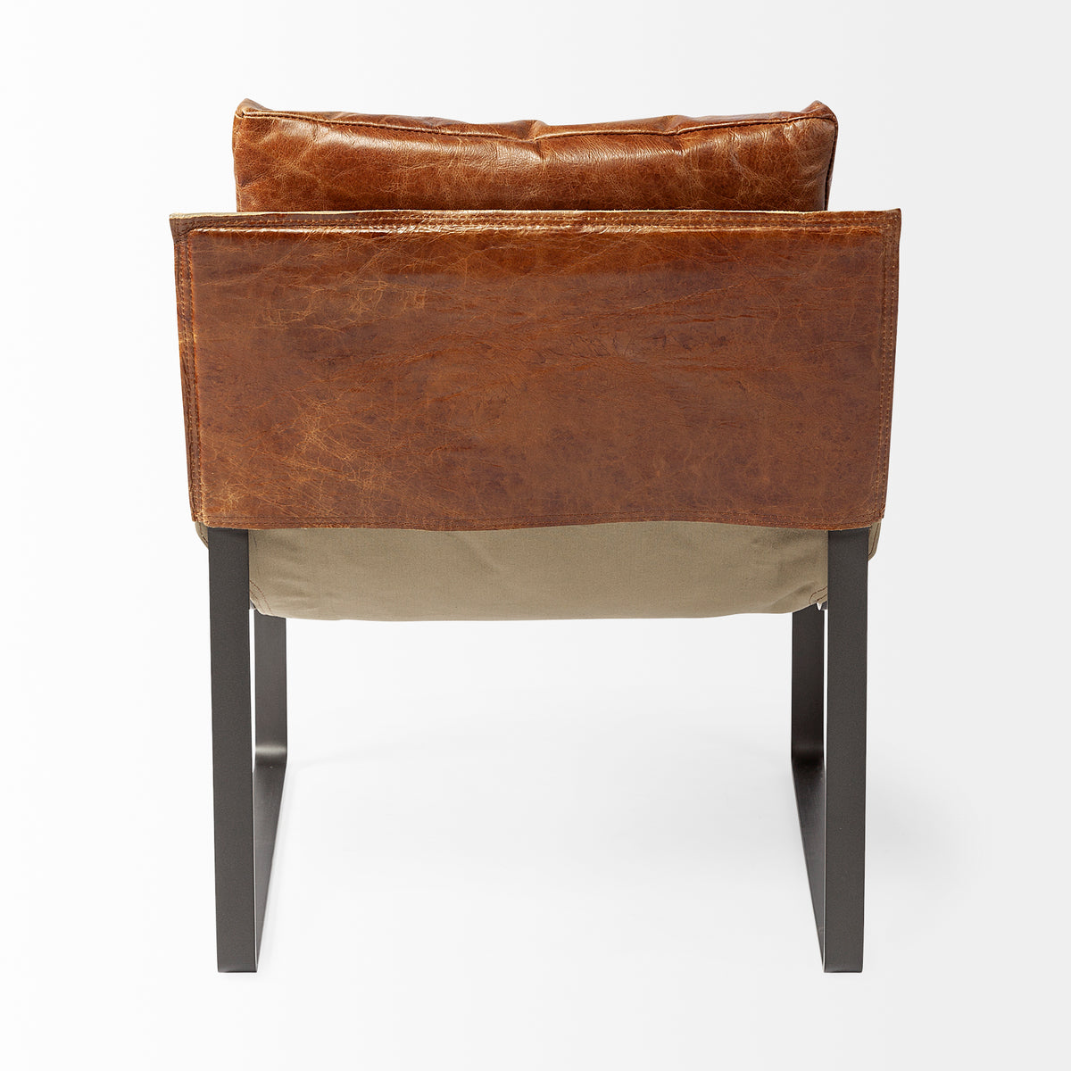 Hornet I 27.0L x 35.0W x 36.0H Leather Unibody Seat w/ Metal Frame Accent Chair-Accent Chairs-DECOROLALA