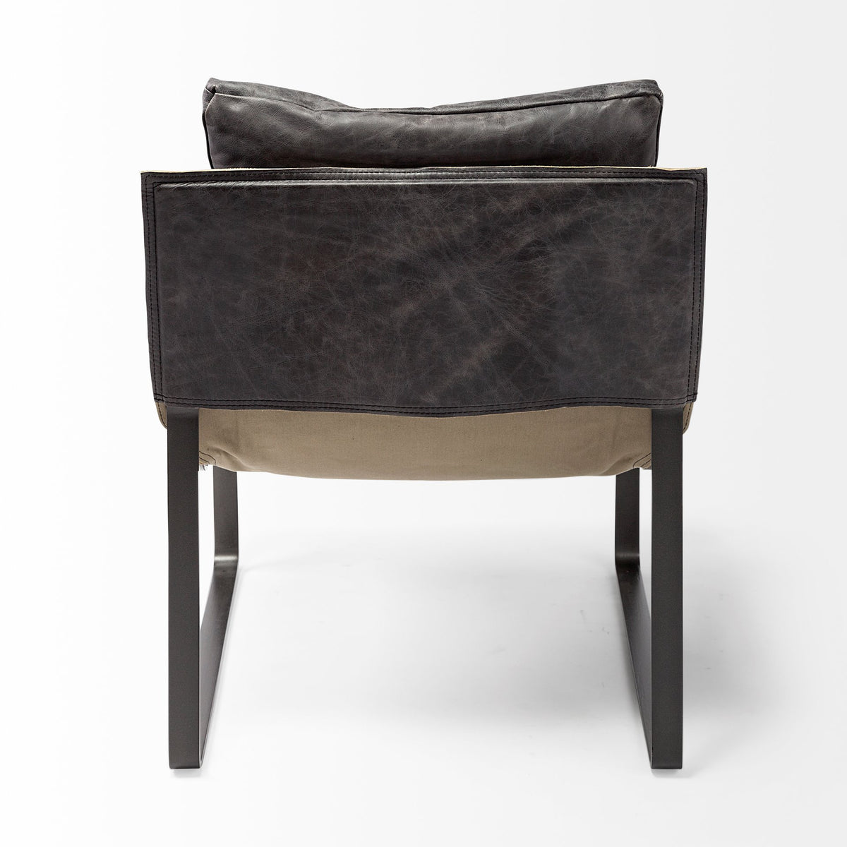 Hornet I 27.0L x 35.0W x 36.0H Leather Unibody Seat w/ Metal Frame Accent Chair-Accent Chairs-DECOROLALA
