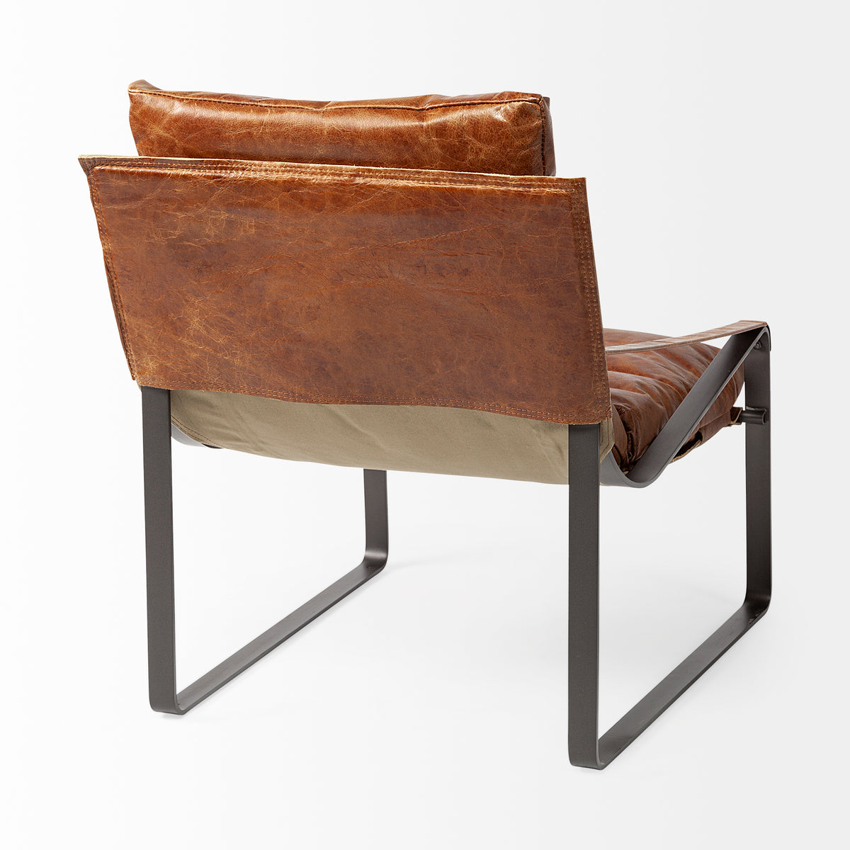 Hornet I 27.0L x 35.0W x 36.0H Leather Unibody Seat w/ Metal Frame Accent Chair-Accent Chairs-DECOROLALA