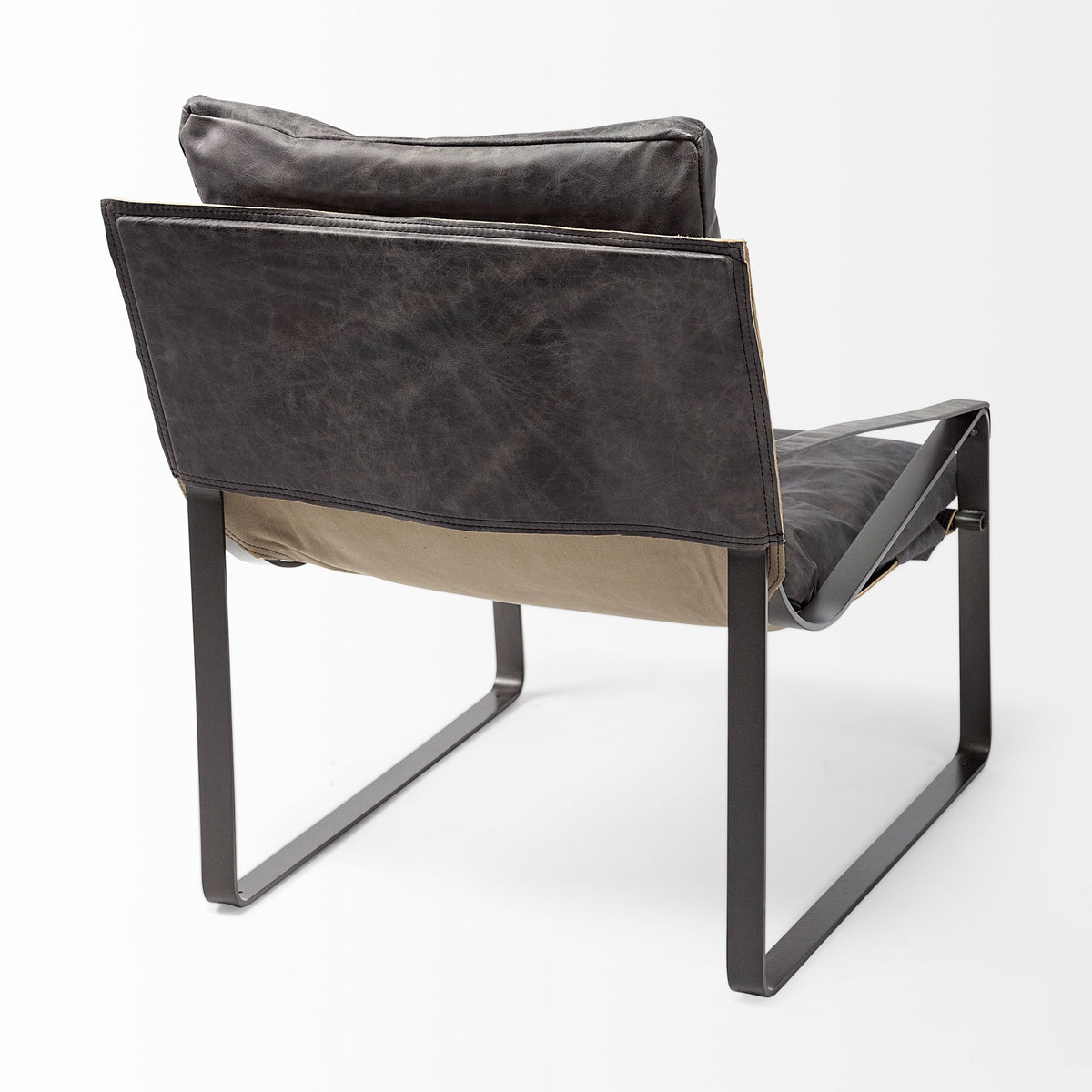 Hornet I 27.0L x 35.0W x 36.0H Leather Unibody Seat w/ Metal Frame Accent Chair-Accent Chairs-DECOROLALA