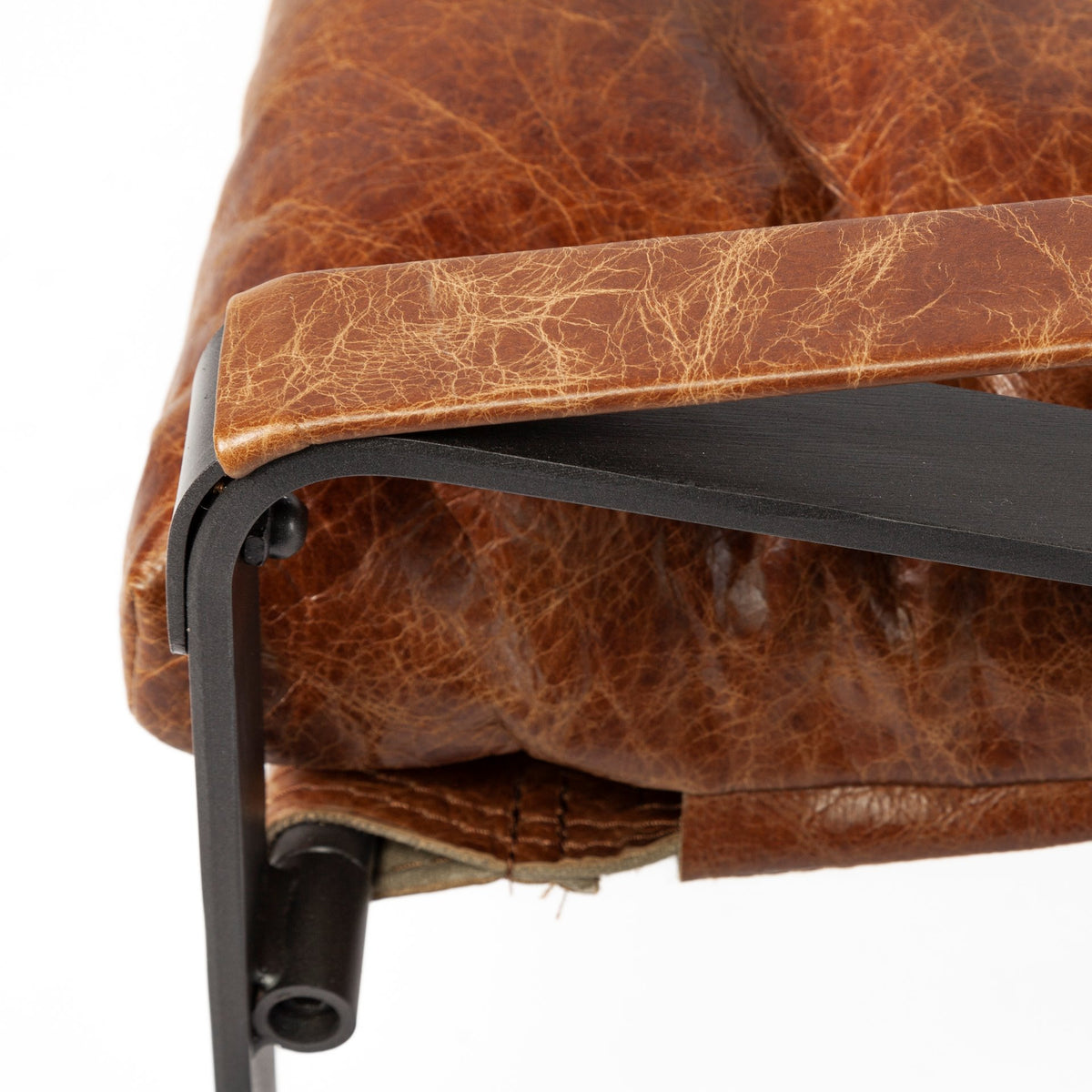 Hornet I 27.0L x 35.0W x 36.0H Leather Unibody Seat w/ Metal Frame Accent Chair-Accent Chairs-DECOROLALA