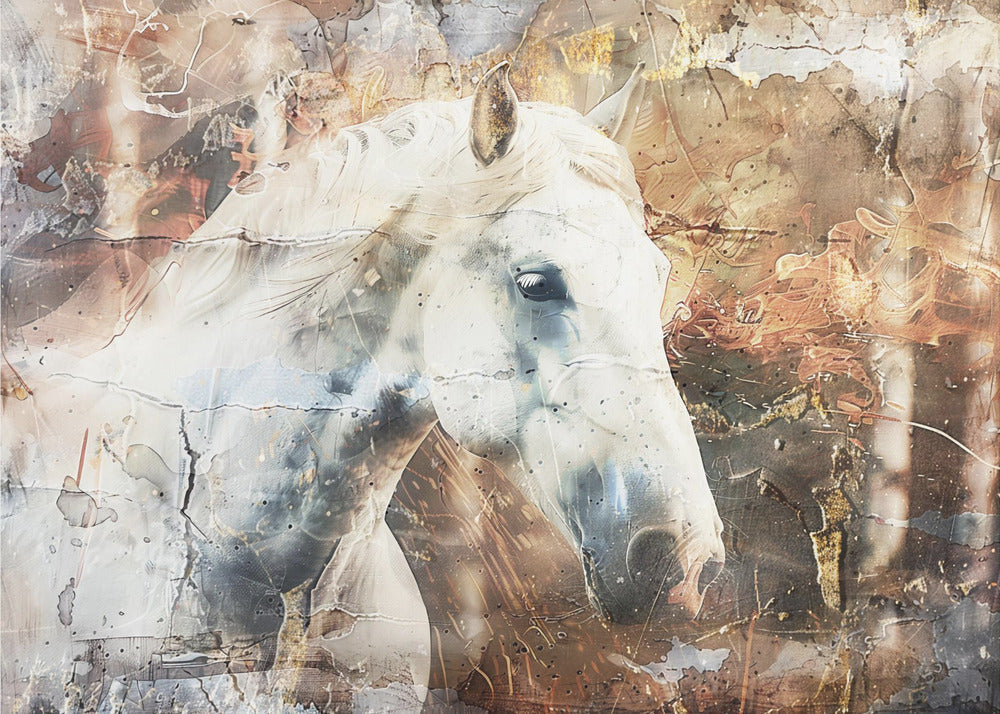 Horse Animal Vintage Art Illustration Wallart 05-canvas-DECOROLALA