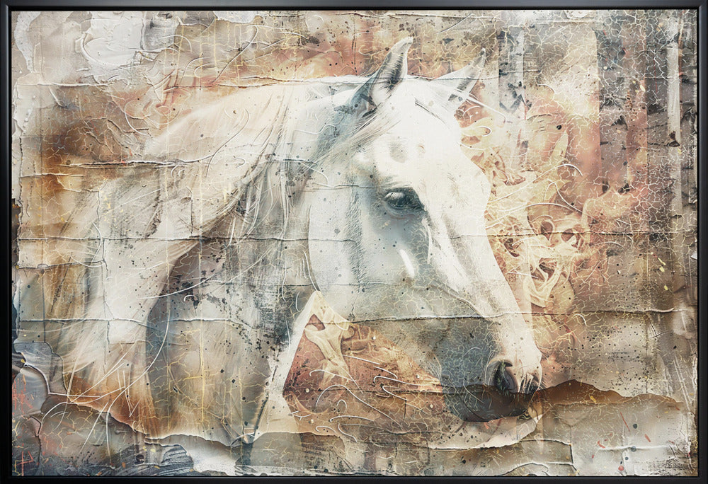 Horse Animal Vintage Art Illustration Wallart 06-canvas-DECOROLALA