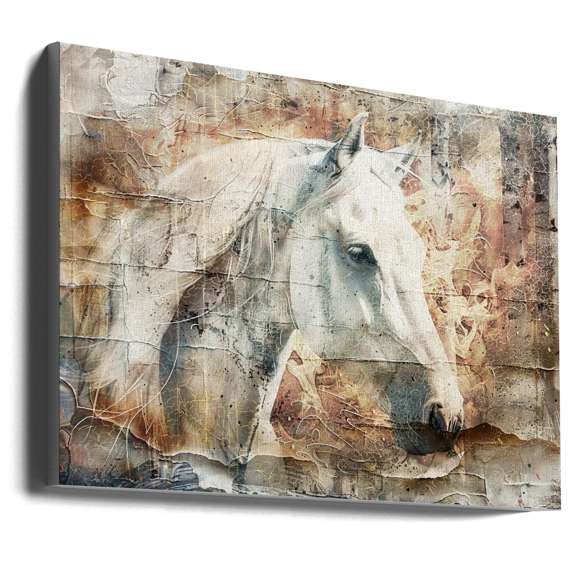 Horse Animal Vintage Art Illustration Wallart 06-canvas-DECOROLALA