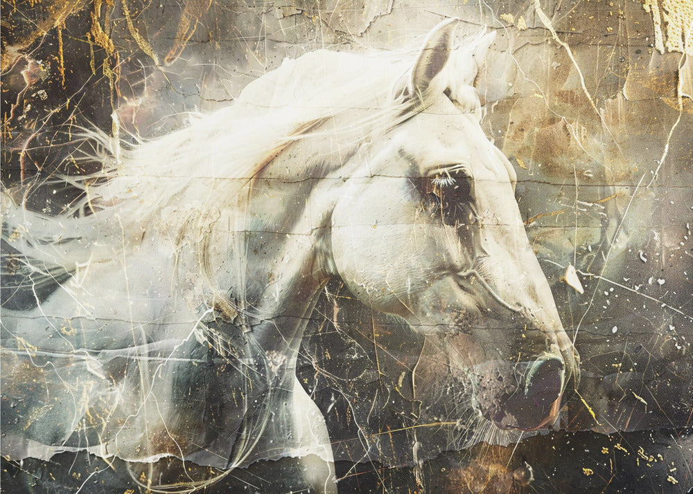 Horse Animal Vintage Art Illustration Wallart 08-canvas-DECOROLALA