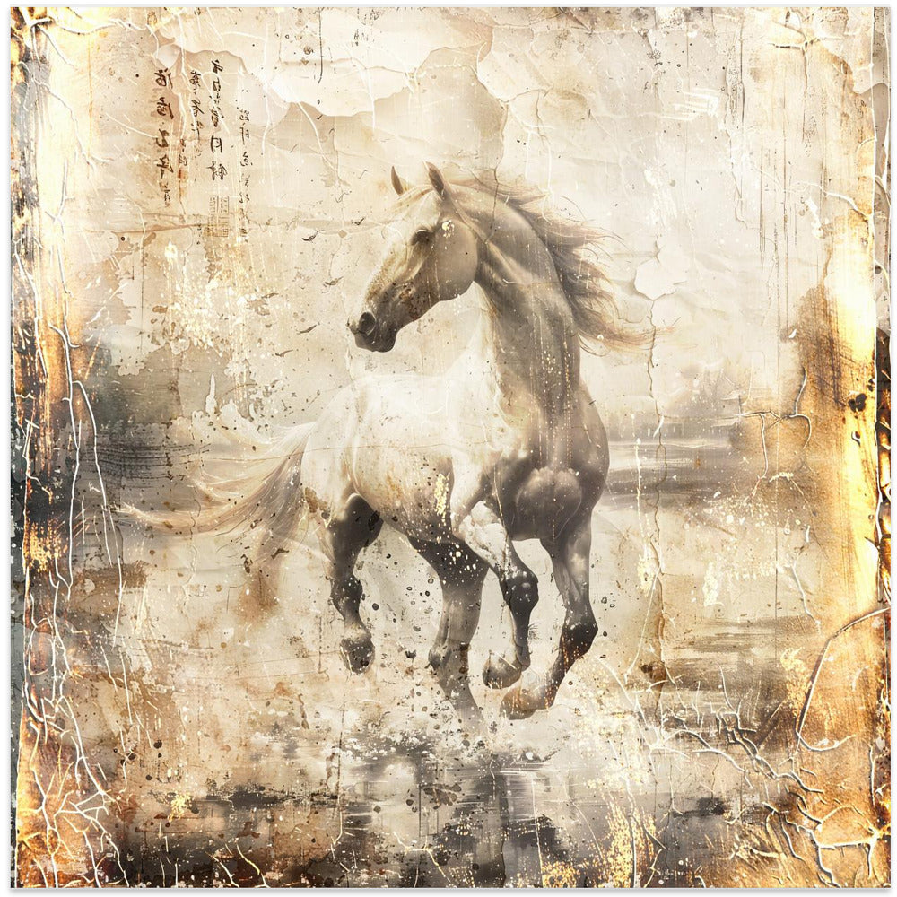 Horse Vintage Art Illustration 16 by Rafal Kulik-Canvas Print-DECOROLALA