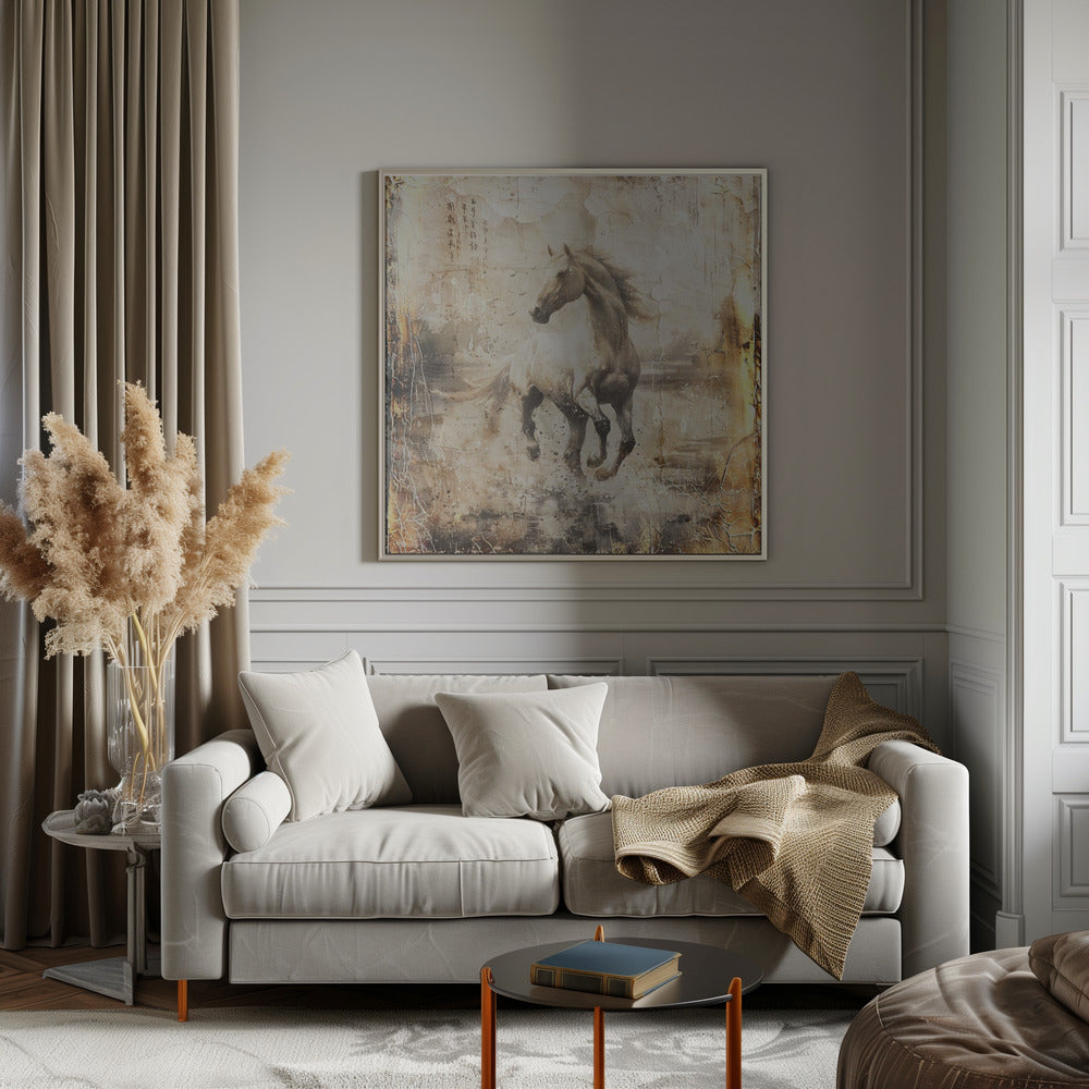 Horse Vintage Art Illustration 16 by Rafal Kulik-Canvas Print-DECOROLALA