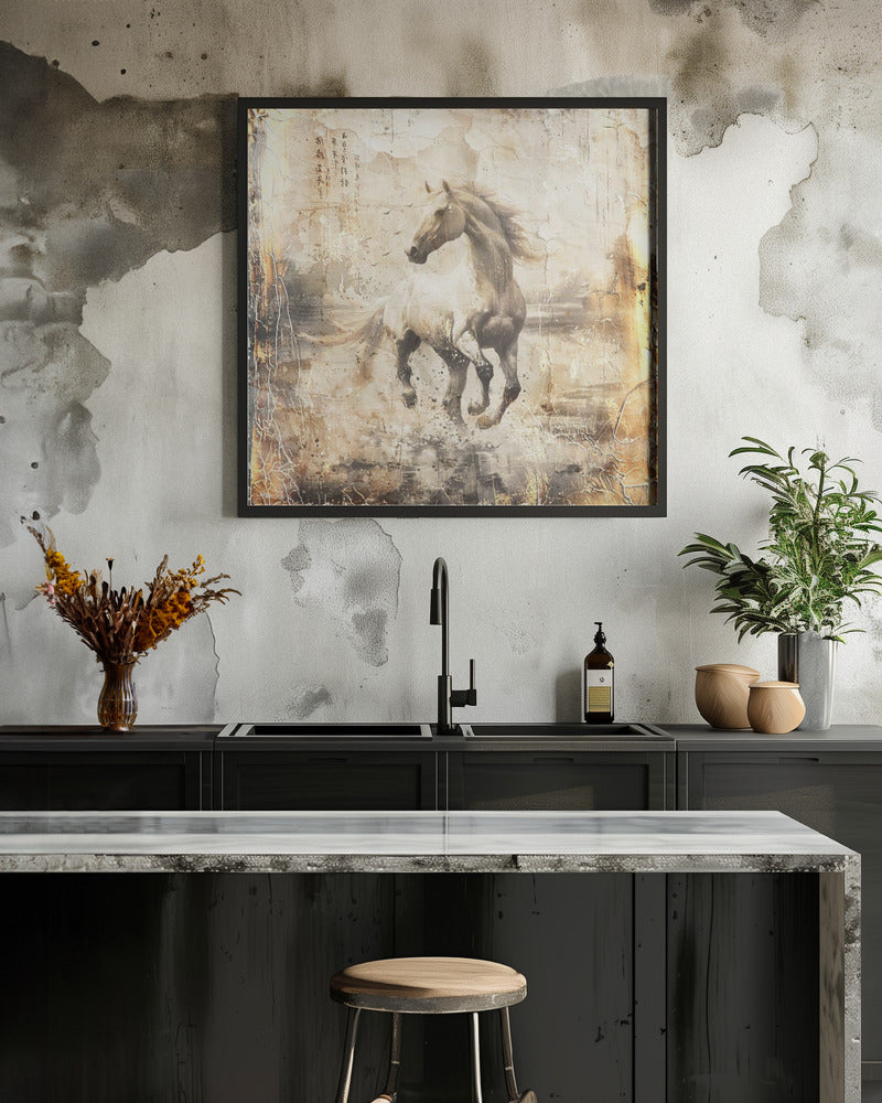 Horse Vintage Art Illustration 16 by Rafal Kulik-Canvas Print-DECOROLALA
