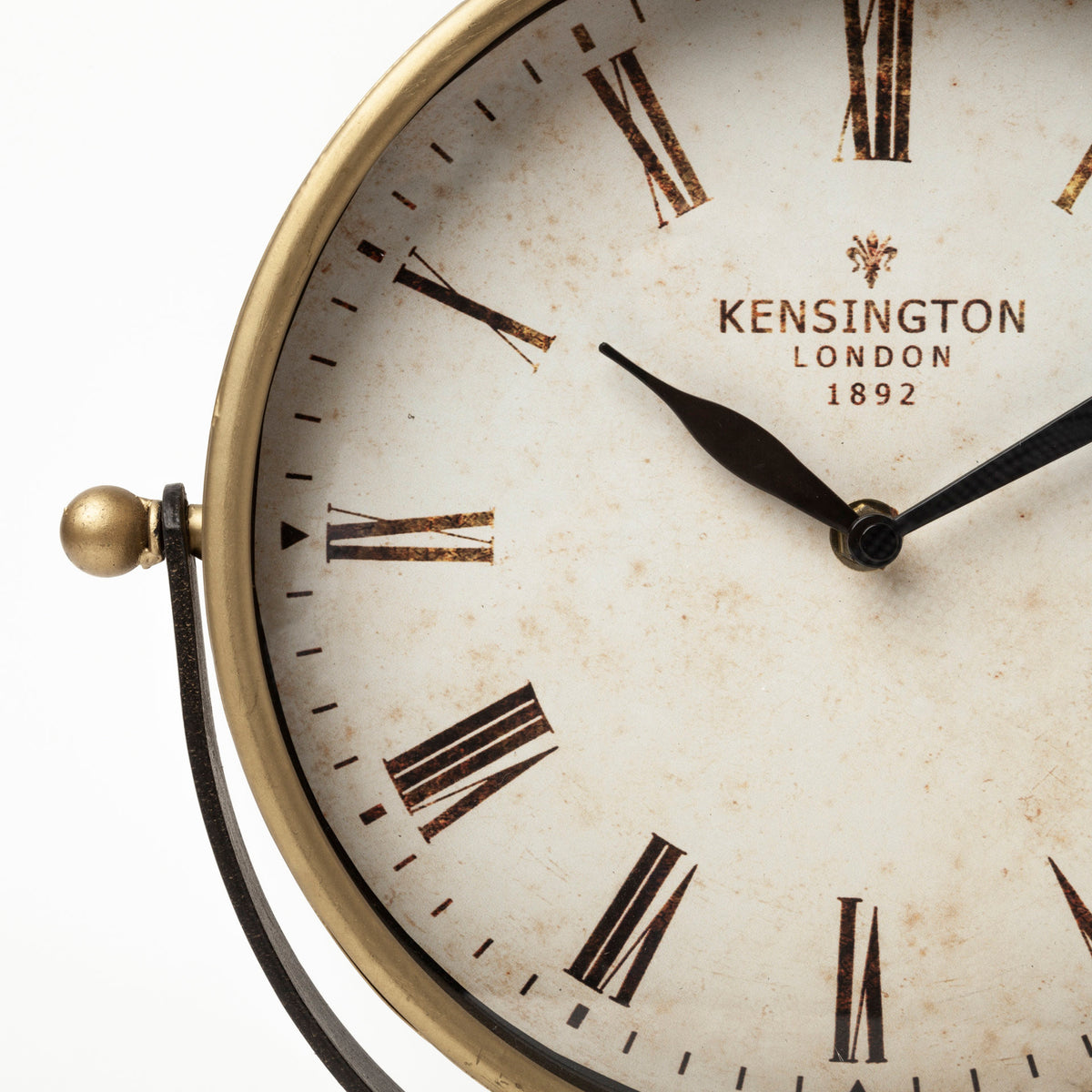 Houston Gold Metal Half Moon Base Table Clock-Table Clocks-DECOROLALA