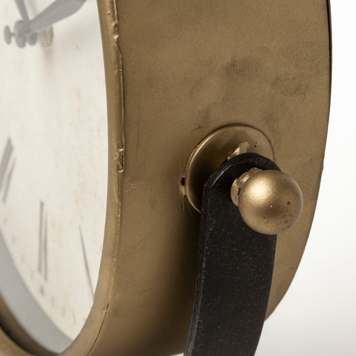 Houston Gold Metal Half Moon Base Table Clock-Table Clocks-DECOROLALA