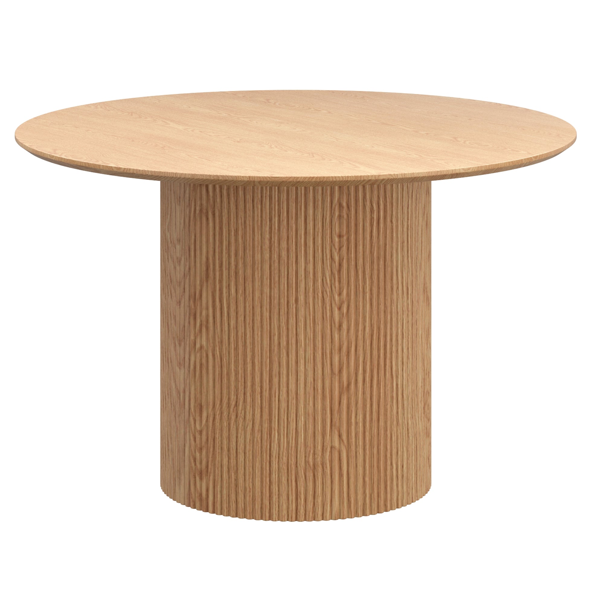 Hudson 5-Piece Round Pedestal Dining Set - Natural Wood Finish-DECOROLALA