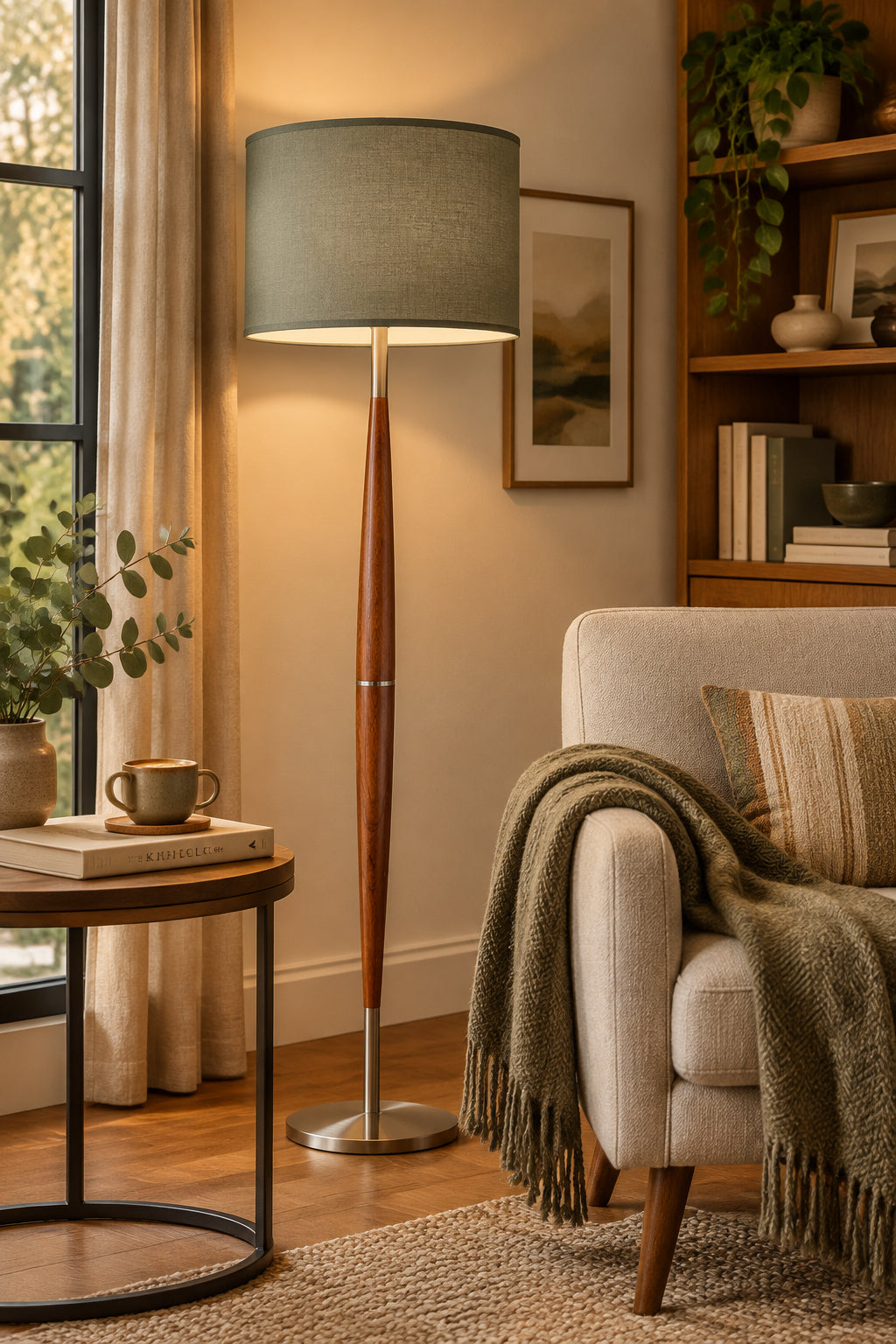 Hudson Floor Lamp - Maple Eucalyptus 3-Way-Lighting-DECOROLALA