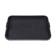 Hudson Indoor Mango Wood Tray, Black-Tray-DECOROLALA